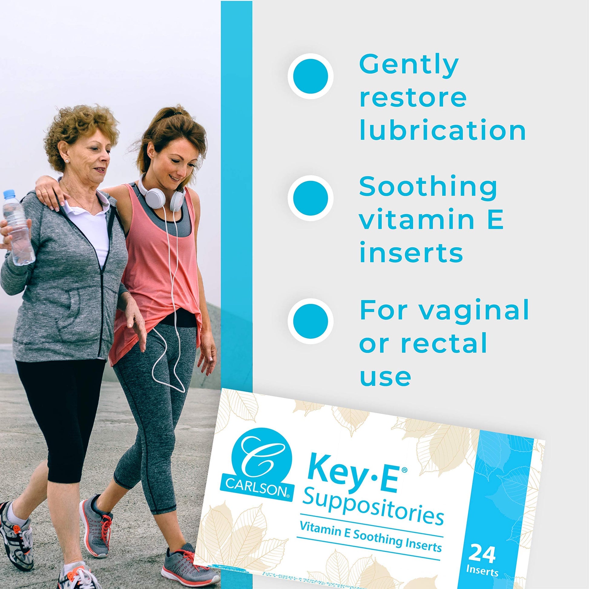 Carlson Labs Key-E Suppositories Vitamin E Soothing Inserts (2 Packages of 24 Inserts, 48Count) Carlson buy supplements canada