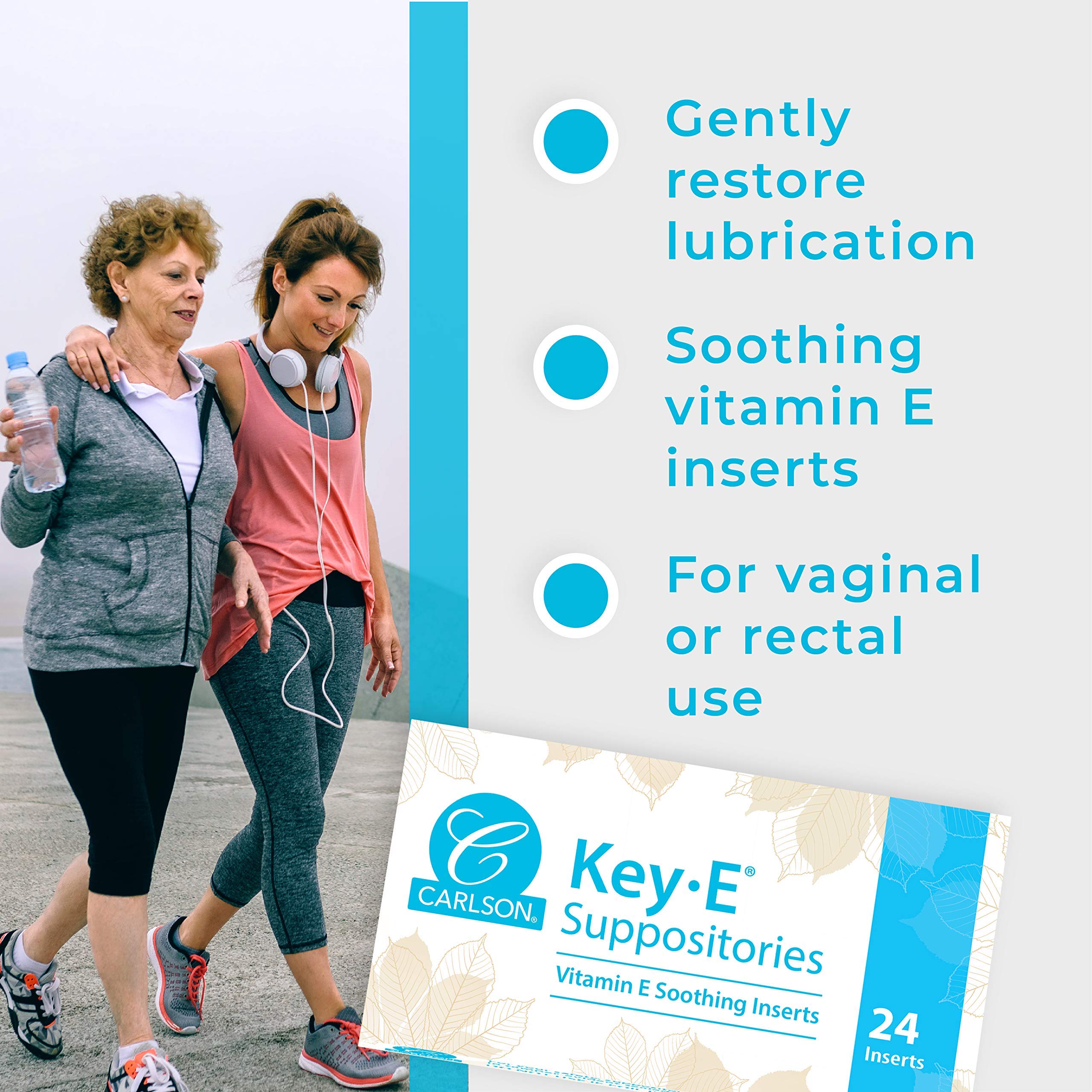 Carlson Labs Key-E Suppositories Vitamin E Soothing Inserts (2 Packages of 24 Inserts, 48Count) Carlson buy supplements canada