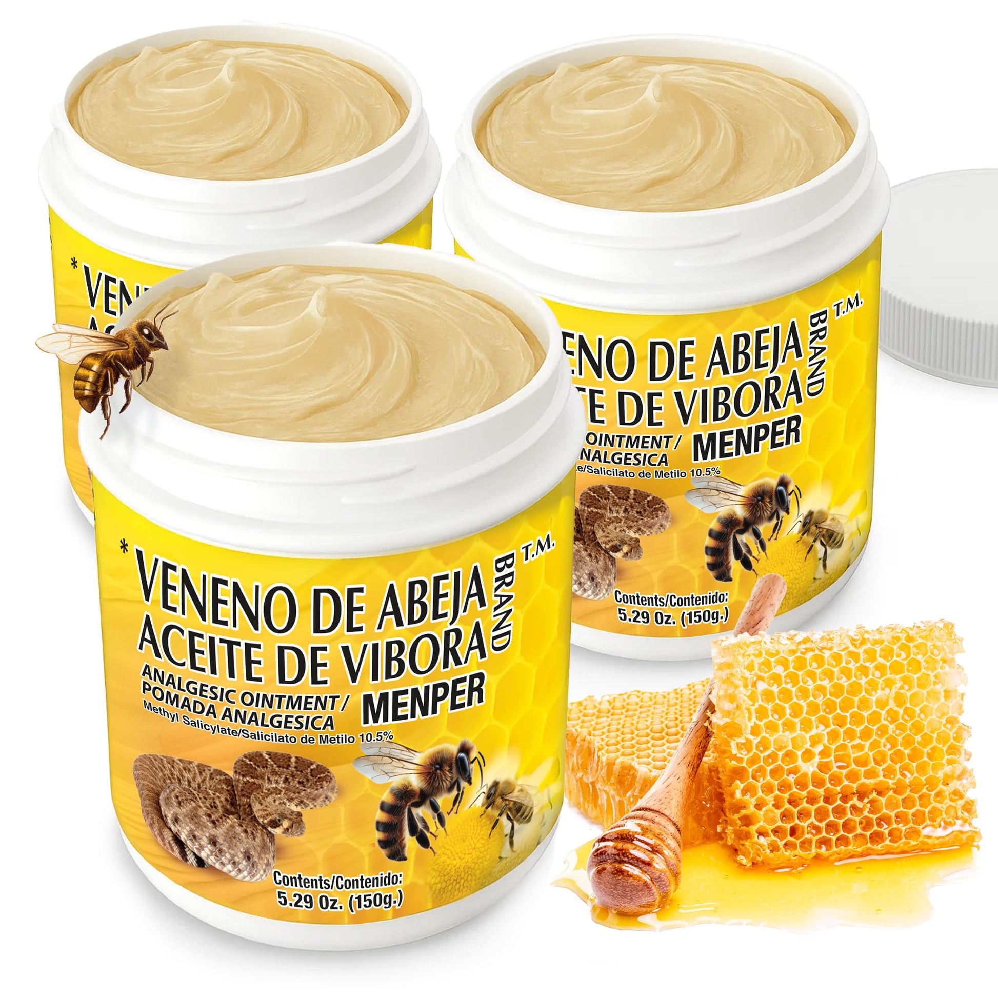 Veneno de Abeja Soothing Ointment – Topical Comfort Cream for Muscle Tension, Joint Discomfort & Everyday Aches – Fast Acting Relief – 18.5 Oz | 3-Pack Menper buy supplements canada