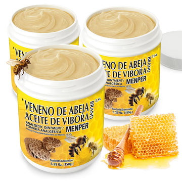 Veneno de Abeja Soothing Ointment – Topical Comfort Cream for Muscle Tension, Joint Discomfort & Everyday Aches – Fast Acting Relief – 18.5 Oz | 3-Pack Menper buy supplements canada