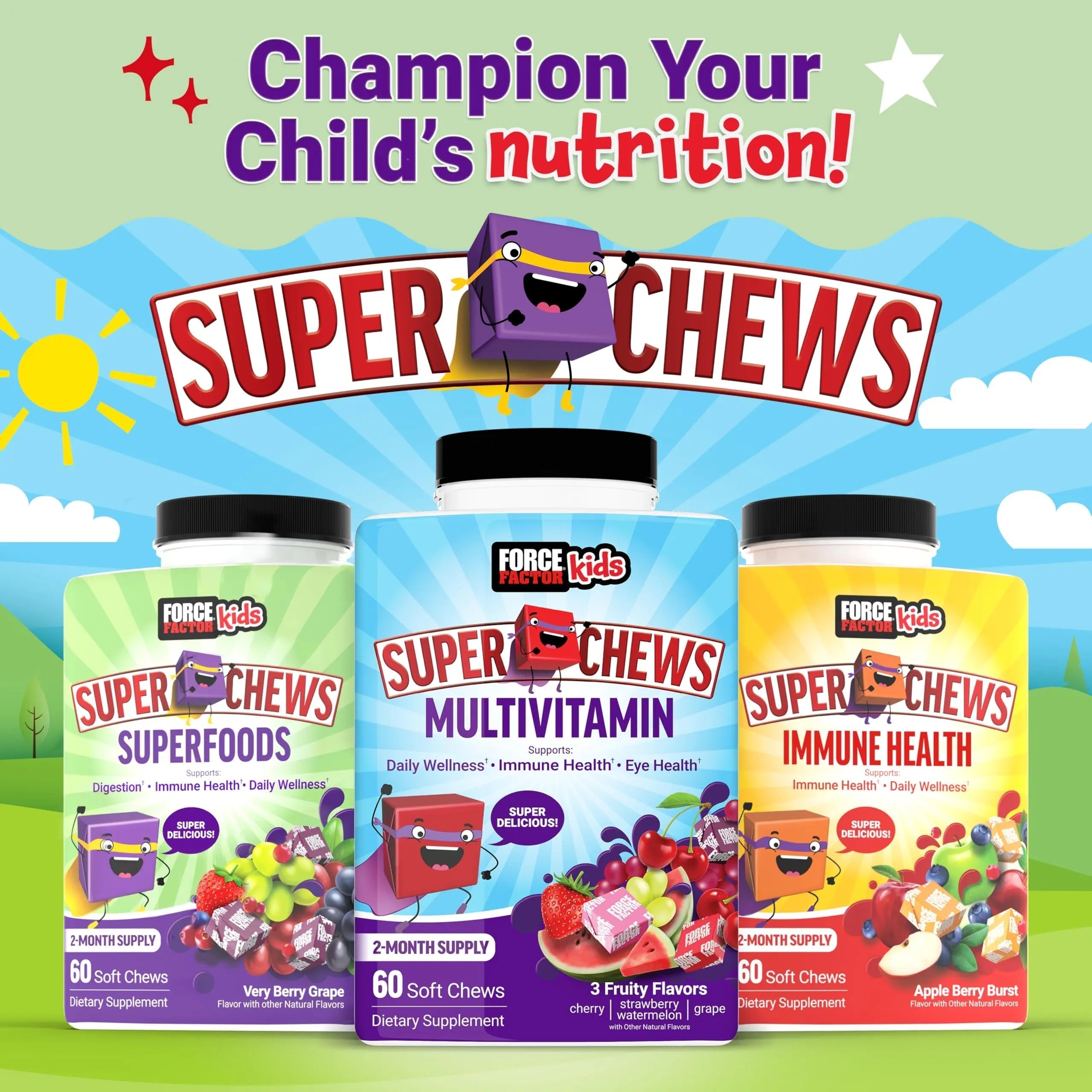 Force Factor Kids Superfood Super Chews, Kids Vitamins C & D, Immune Support Supplement with Antioxidant Support from Powdered Fruits & Veggies Force Factor buy supplements canada