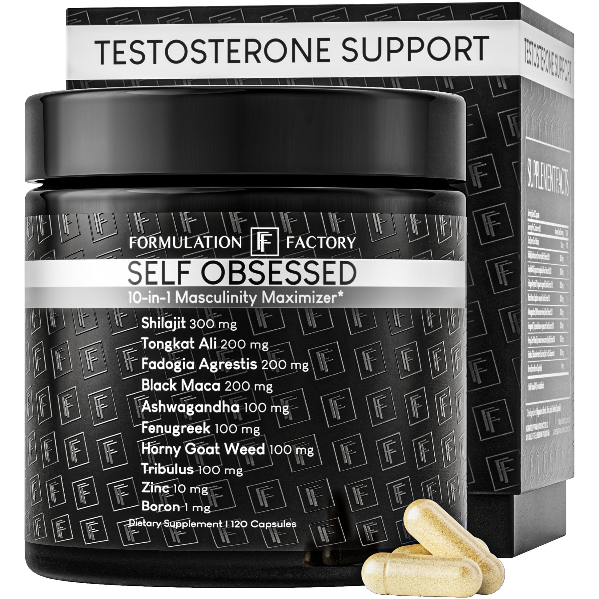 Formulation Factory Self Obsessed 10-in-1 Natural Booster for Men, Supplement for Men with Shilajit, Tongkat Ali, Fadogia Agrestis, 120 Capsules, 2 Month Supply Formulation Factory buy supplements canada
