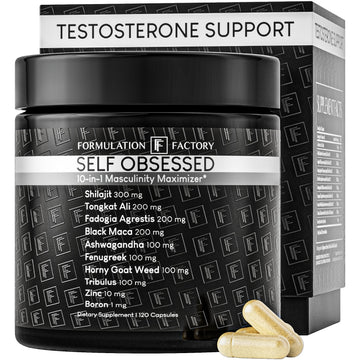 Formulation Factory Self Obsessed 10-in-1 Natural Booster for Men, Supplement for Men with Shilajit, Tongkat Ali, Fadogia Agrestis, 120 Capsules, 2 Month Supply Formulation Factory buy supplements canada