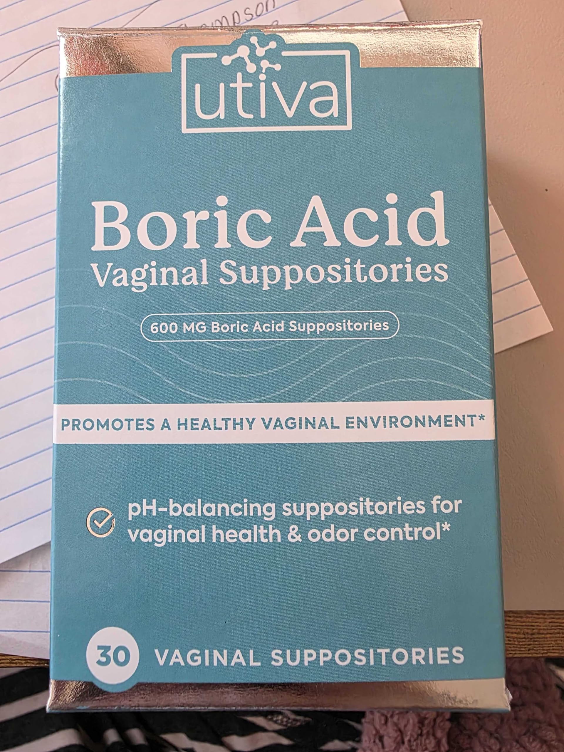 Szio+ Utiva Boric Acid Suppositories for Women - pH Balance - Feminine Care - 600mg Boric Acid to Lower pH and Support Vaginal Health, BV Treatment for Women, 30 Vaginal Suppositories Szio+ buy supplements canada