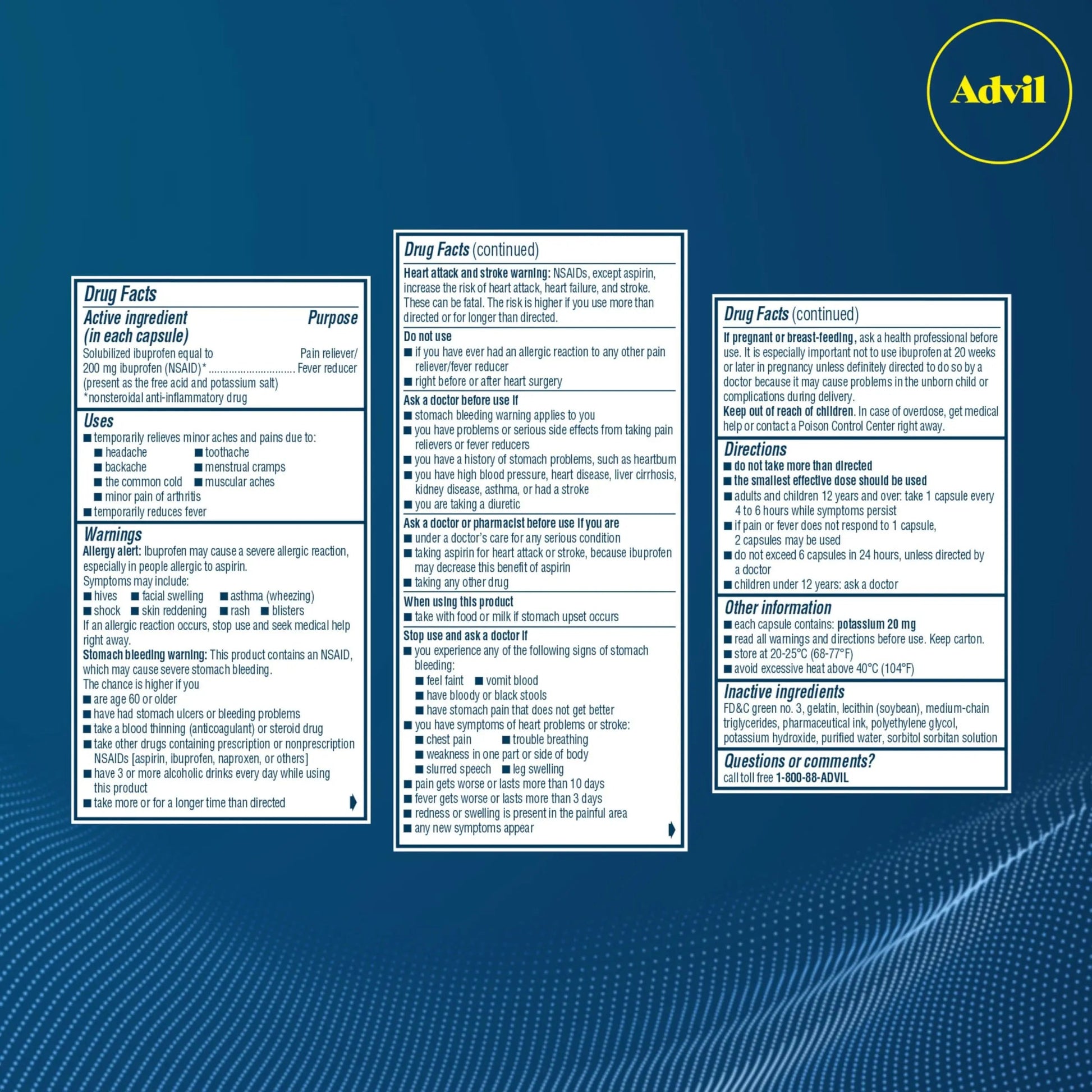 Advil Liqui-Gels Pain Reliever and Fever Reducer, Pain Medicine for Adults with Ibuprofen 200mg for Headache, Backache, Menstrual Pain and Joint Pain Relief - 160 Liquid Filled Capsules Advil buy supplements canada