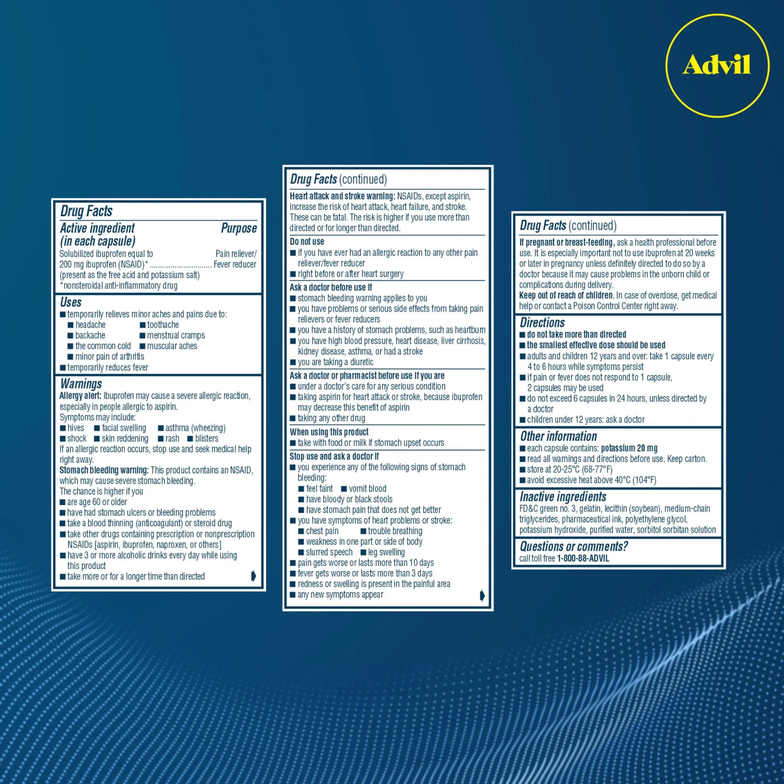 Advil Liqui-Gels Pain Reliever and Fever Reducer, Pain Medicine for Adults with Ibuprofen 200mg for Headache, Backache, Menstrual Pain and Joint Pain Relief - 160 Liquid Filled Capsules Advil buy supplements canada
