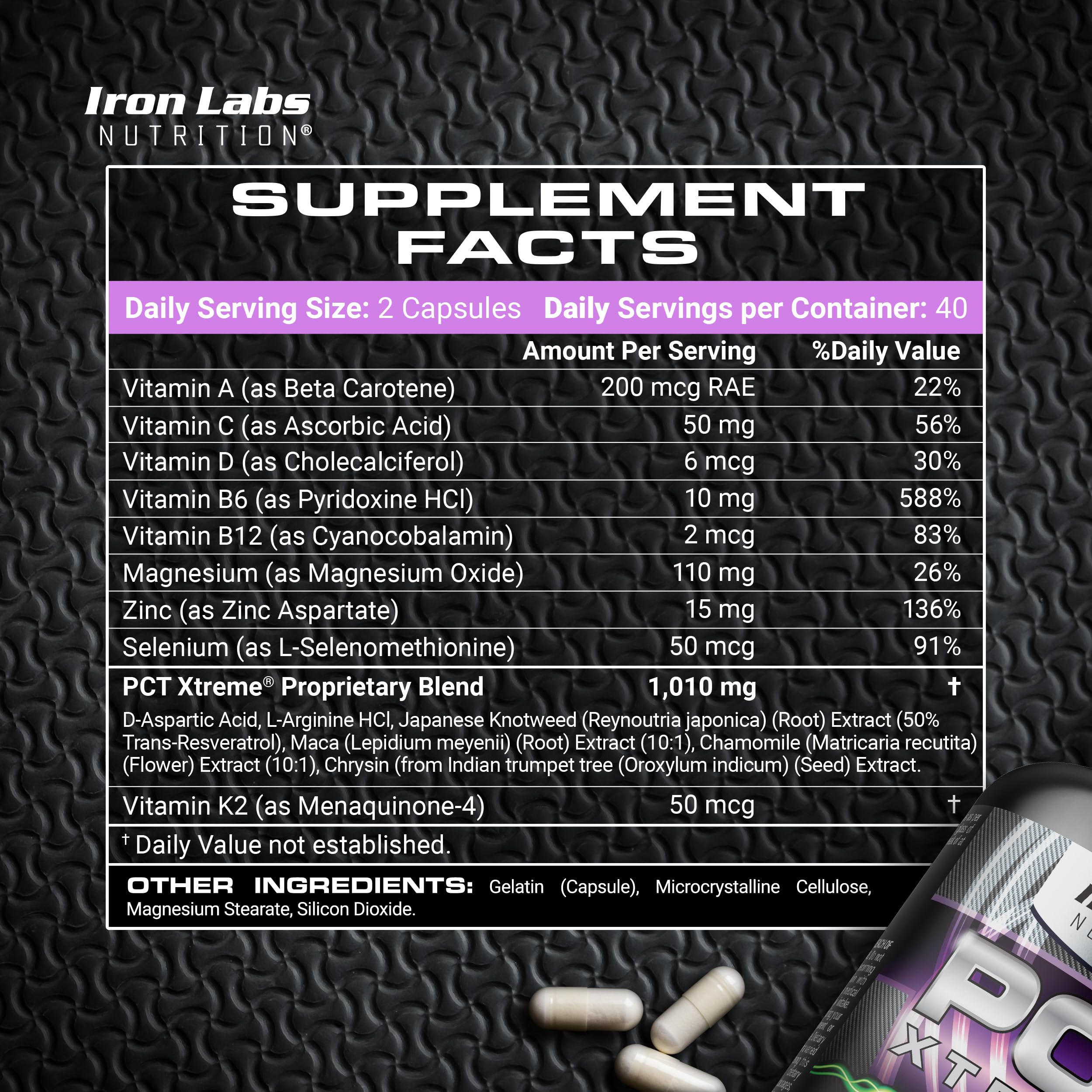 Iron Labs Nutrition PCT Xtreme - PCT Supplement for Men - 30 Day Course - Post Cycle Support Booster (80 Capsules) Iron Labs Nutrition buy supplements canada