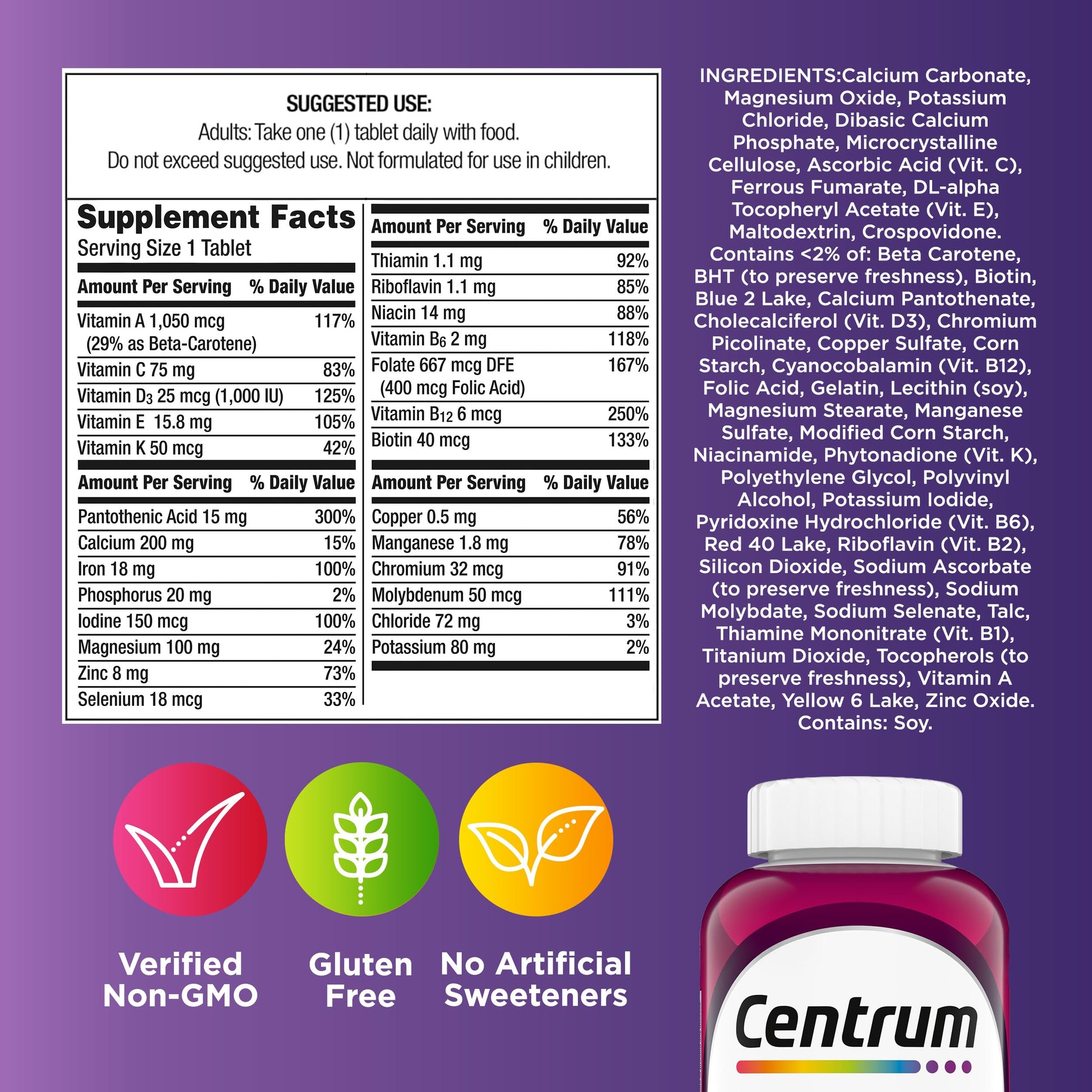 Centrum Multivitamin for Women, Multimineral Supplement with Iron, Vitamin D3, B Vitamins and Antioxidant Vitamins C and E, Gluten Free Centrum buy supplements canada