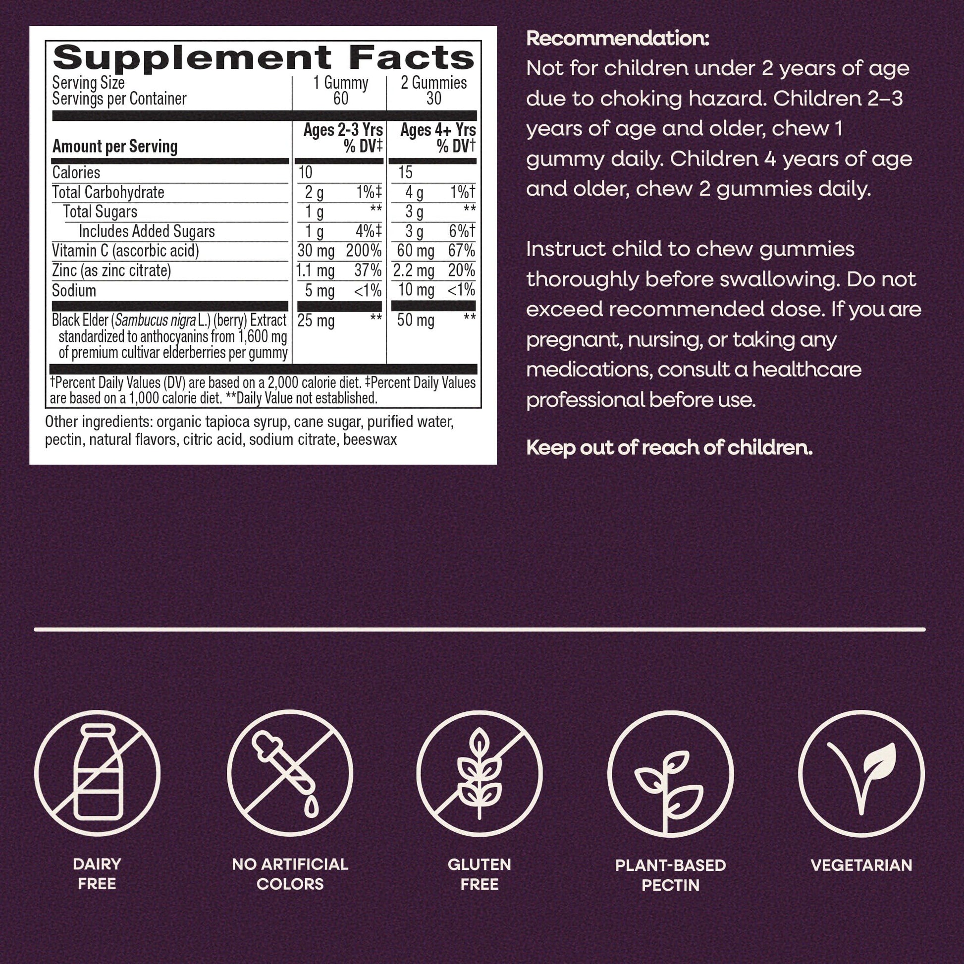 Nature’s Way Sambucus Kids Elderberry Immune Gummies with Black Elderberry Extract, Daily Immune Support Gummy with Vitamin C and Zinc Nature's Way buy supplements canada