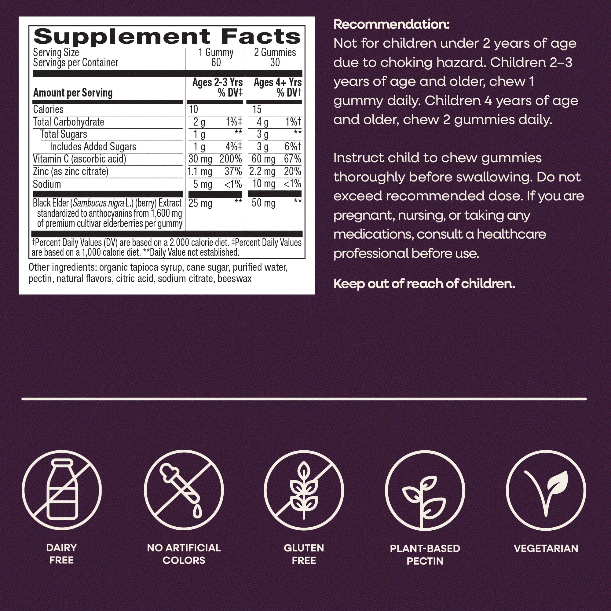 Nature’s Way Sambucus Kids Elderberry Immune Gummies with Black Elderberry Extract, Daily Immune Support Gummy with Vitamin C and Zinc Nature's Way buy supplements canada