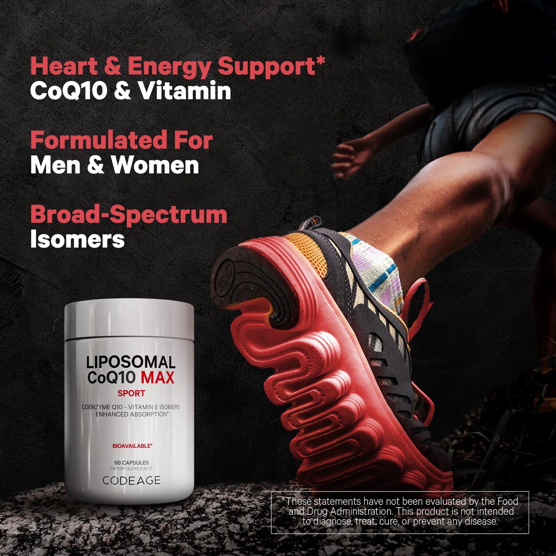 Codeage Liposomal CoQ10 Max Supplement - 250 mg Coenzyme Q10 with Vitamin E Isomers Tocopherols - 2-Month Supply - 1 Capsule Per Serving - Liposomal Delivery - Non-GMO, Gluten-Free - 60 Capsules Codeage buy supplements canada
