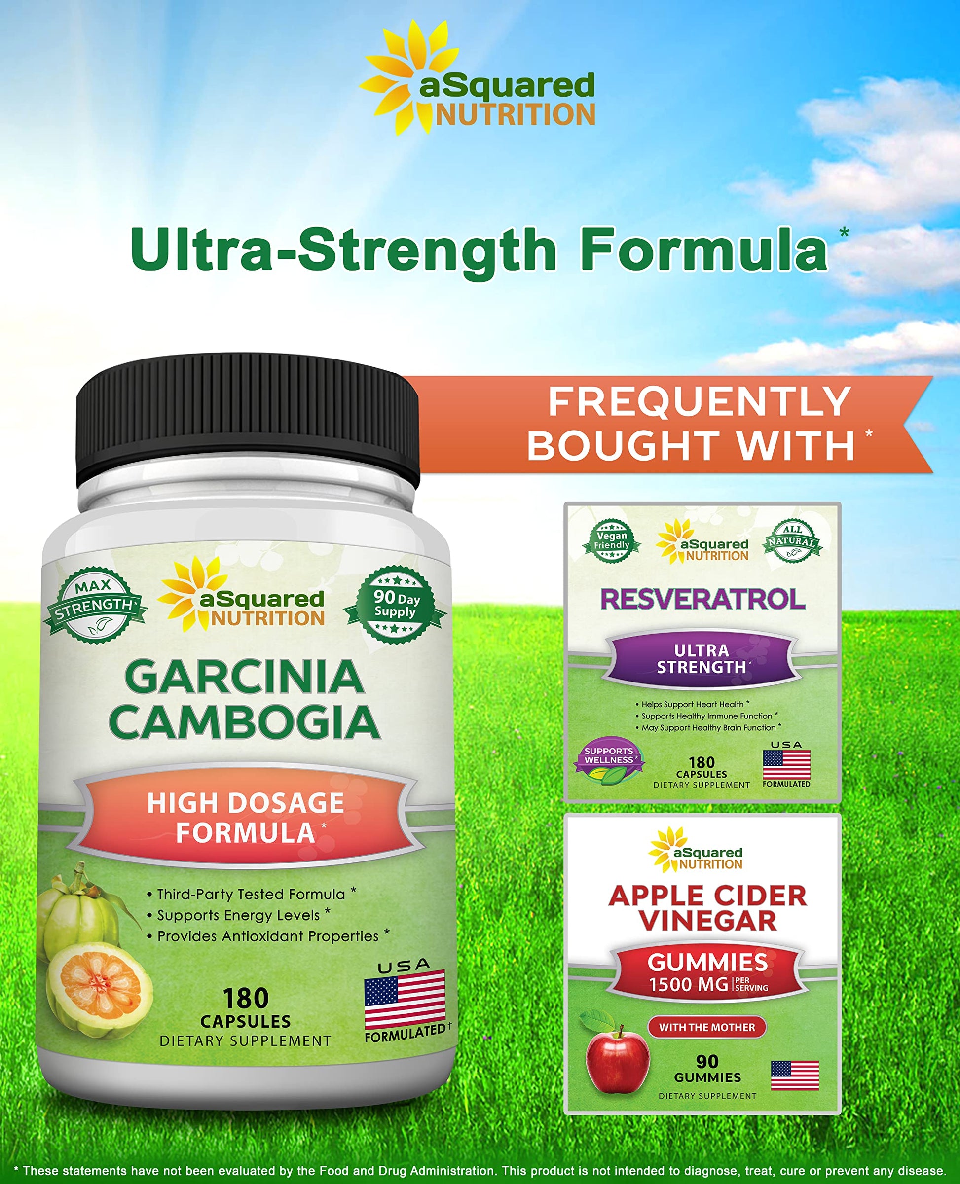 aSquared Nutrition Garcinia Cambogia 1600mg-180 Capsules-Natural Pure Extract Pills aSquared Nutrition buy supplements canada