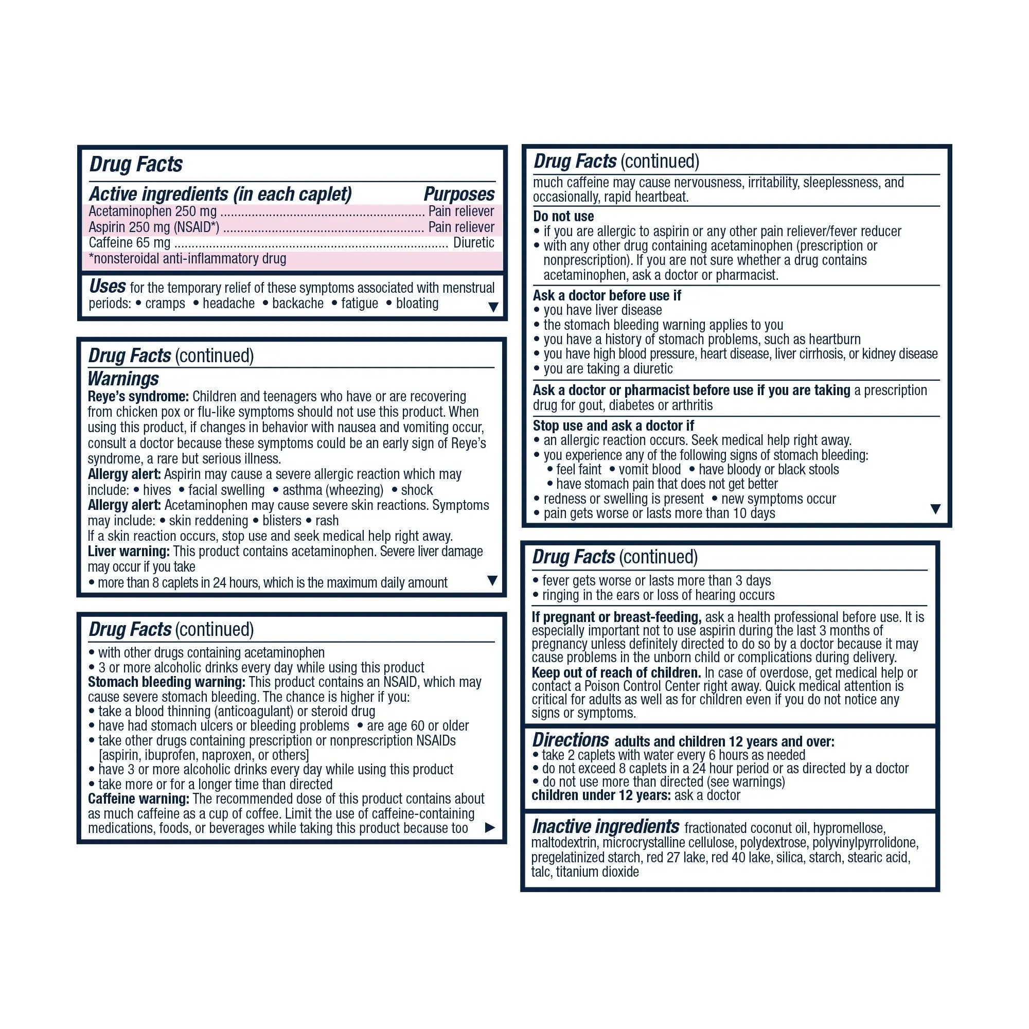 Pamprin Maximum Strength Formula, 24 Caplets (Pack of 3) Pamprin buy supplements canada