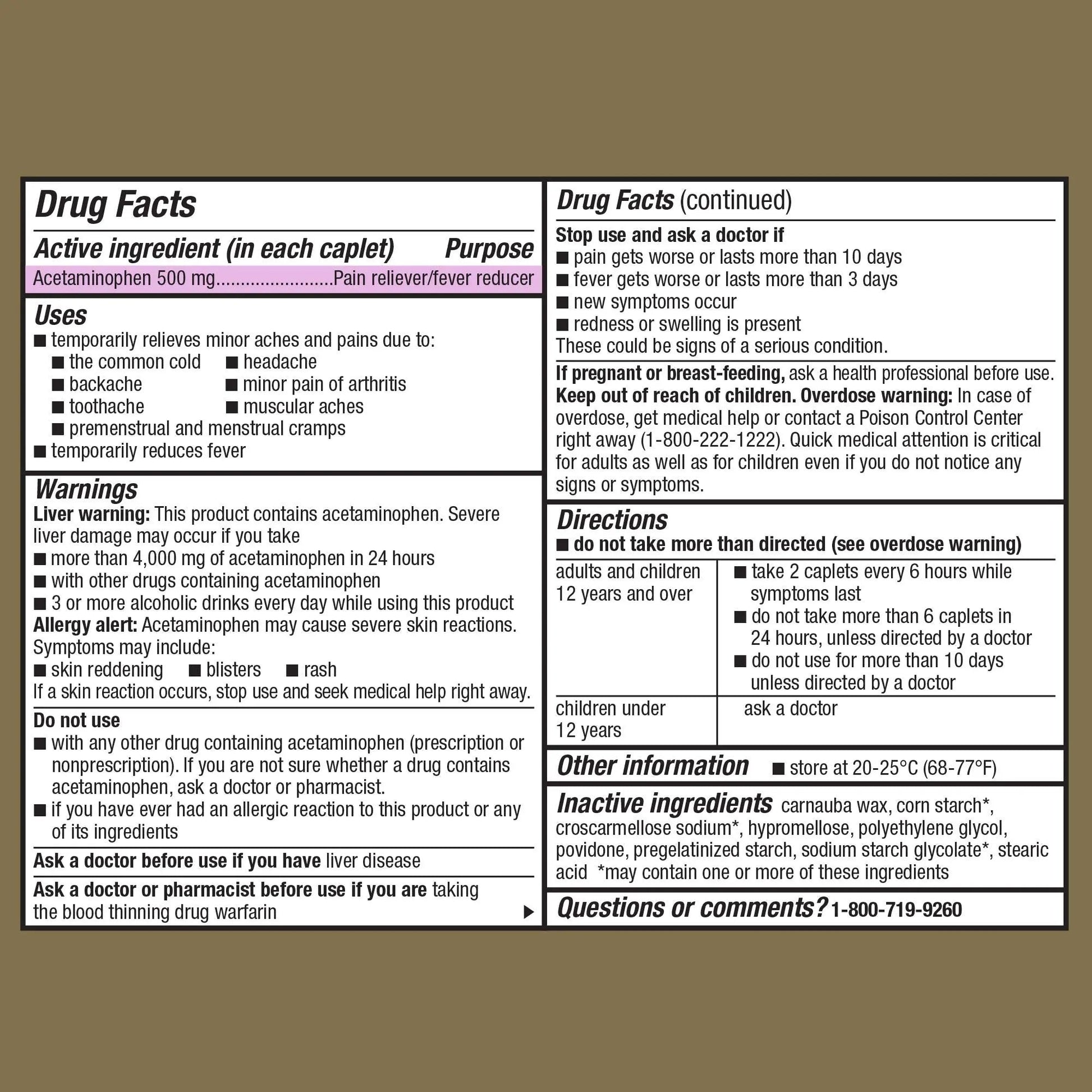 GoodSense Extra Strength Acetaminophen Caplets 500 mg, Pain Reliever and Fever Reducer, Easy Open Cap, 100 Count GoodSense buy supplements canada