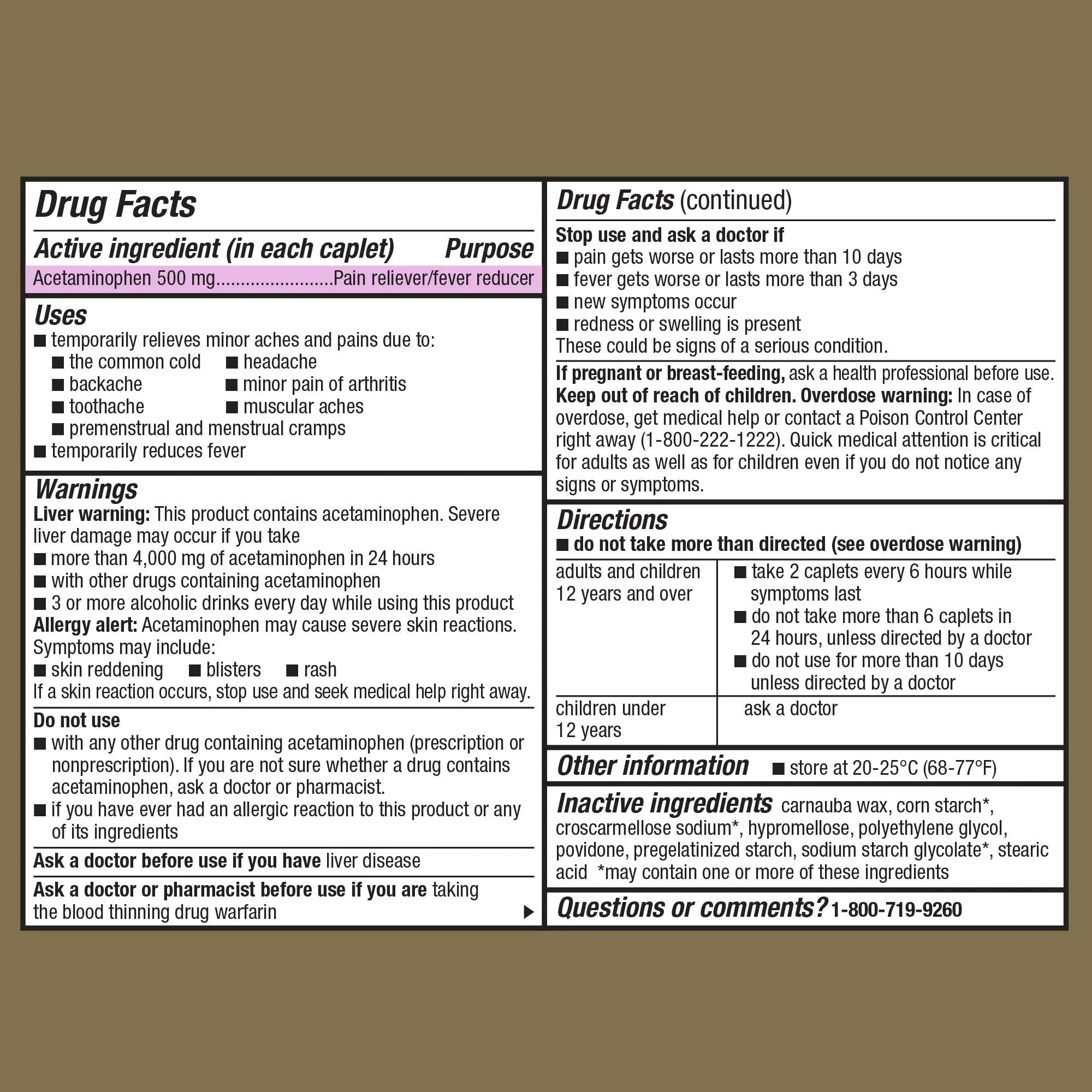 GoodSense Extra Strength Acetaminophen Caplets 500 mg, Pain Reliever and Fever Reducer, Easy Open Cap, 100 Count GoodSense buy supplements canada