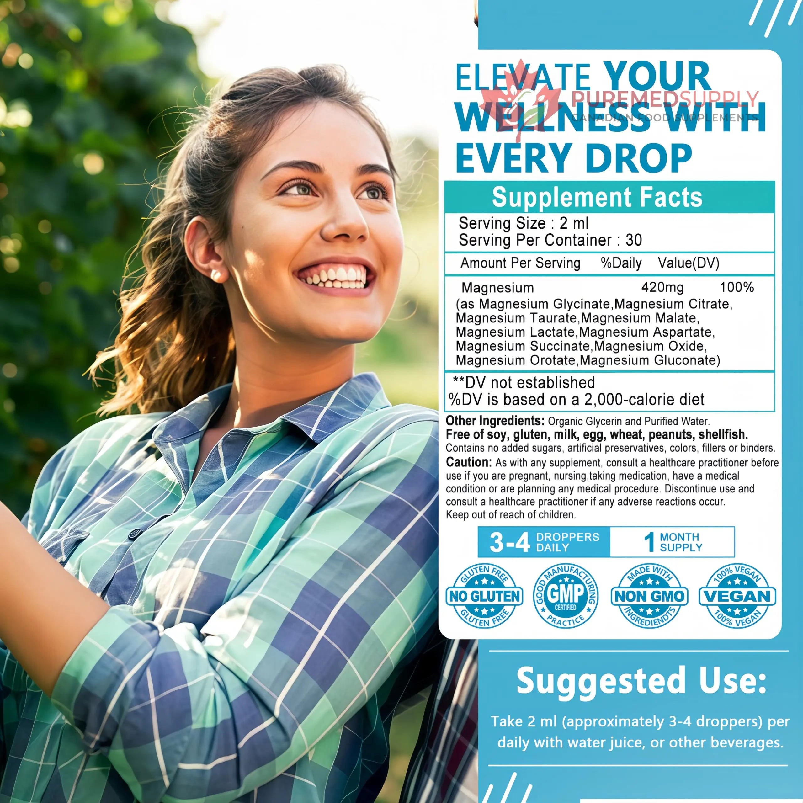 High Absorption Magnesium Complex Drops | 10-in-1 Liquid Magnesium Complex for Women & Men with Glycinate,Citrate,Taurate | for Stress Relief,Sleep,Heart Health | Vegan,Non-GMO,Fast-Acting Formula JINGYAT buy supplements canada