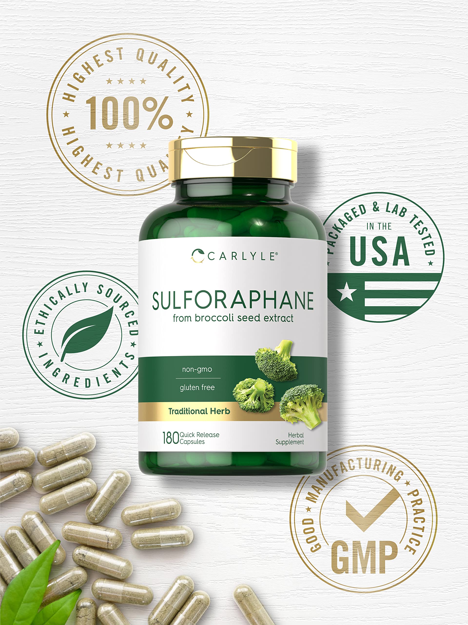 Carlyle Sulforaphane | from Broccoli Seed Extract | 180 Capsules | Traditional Herbal Carlyle buy supplements canada
