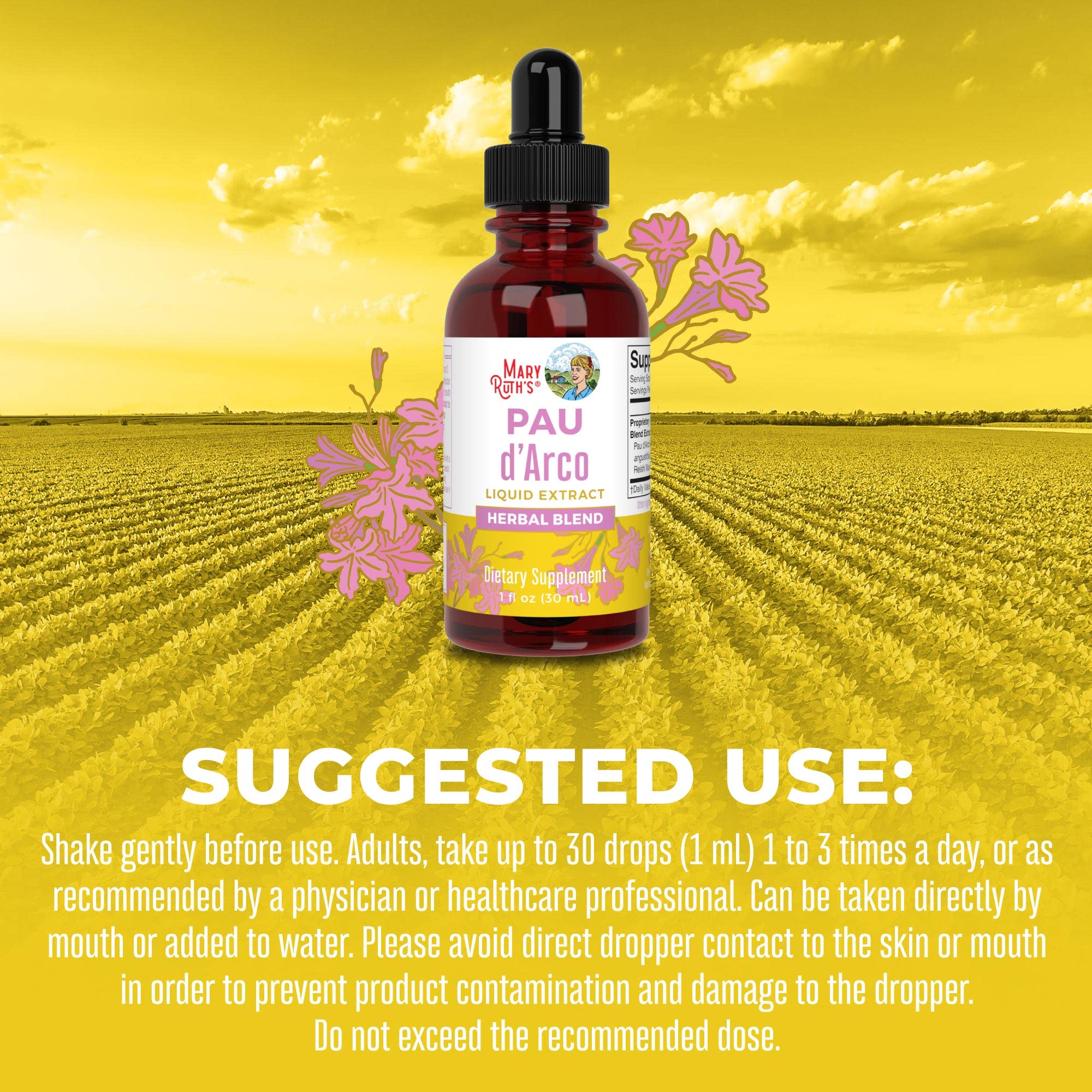 MaryRuth Organics PAU D'Arco Herbal Blend | Reishi Mushroom | Echinacea angustifolia Root | Usnea Lichen | Thyme Leaf | Vegan | Non-GMO Project Verified | Gluten Free | 30 Servings | 1 Fl Oz MARYRUTH'S buy supplements canada