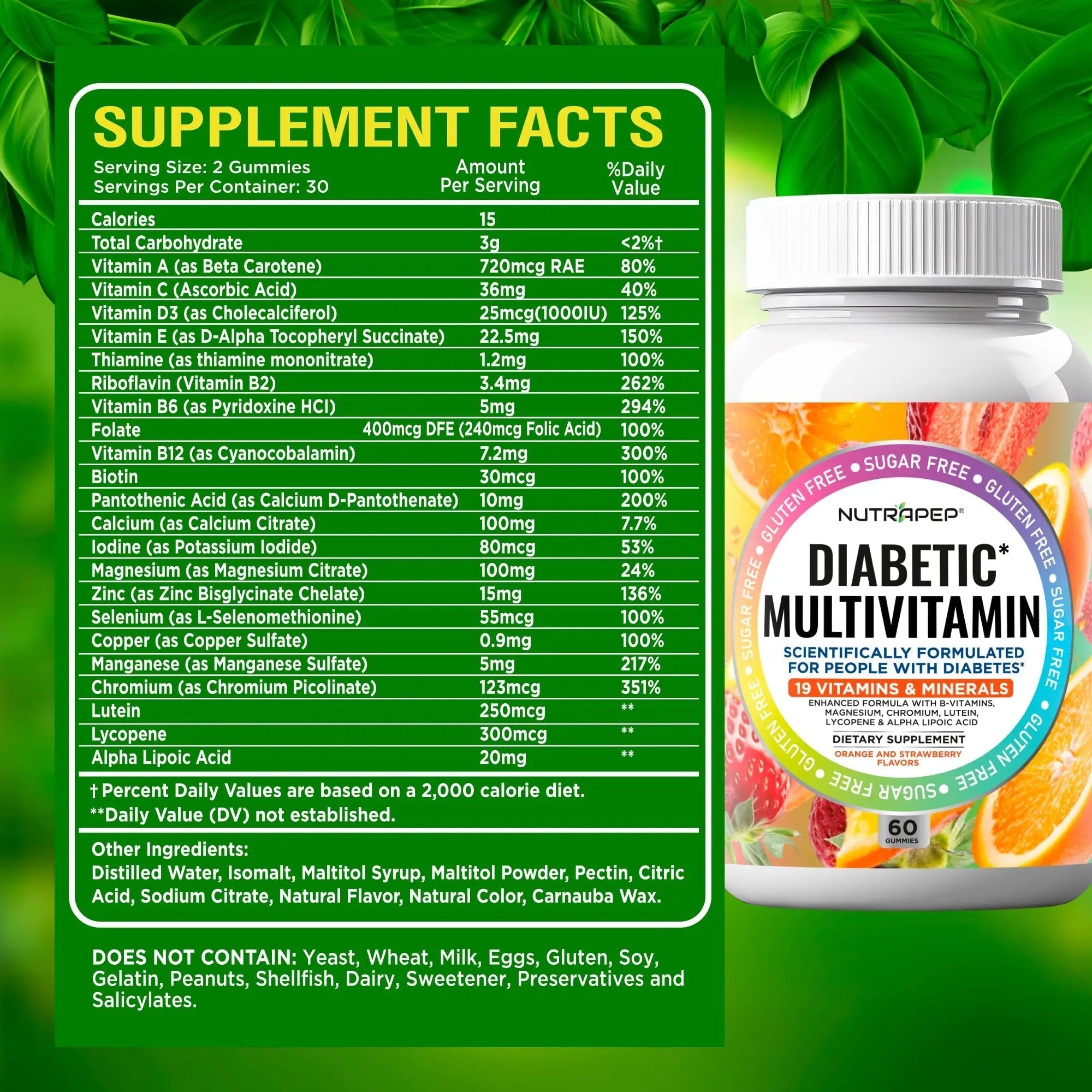 NutraPep Premium Multivitamin Chewable Gummies for Women & Men - Sugar-Free & Gluten Free Supplement Vitamins NutraPep buy supplements canada