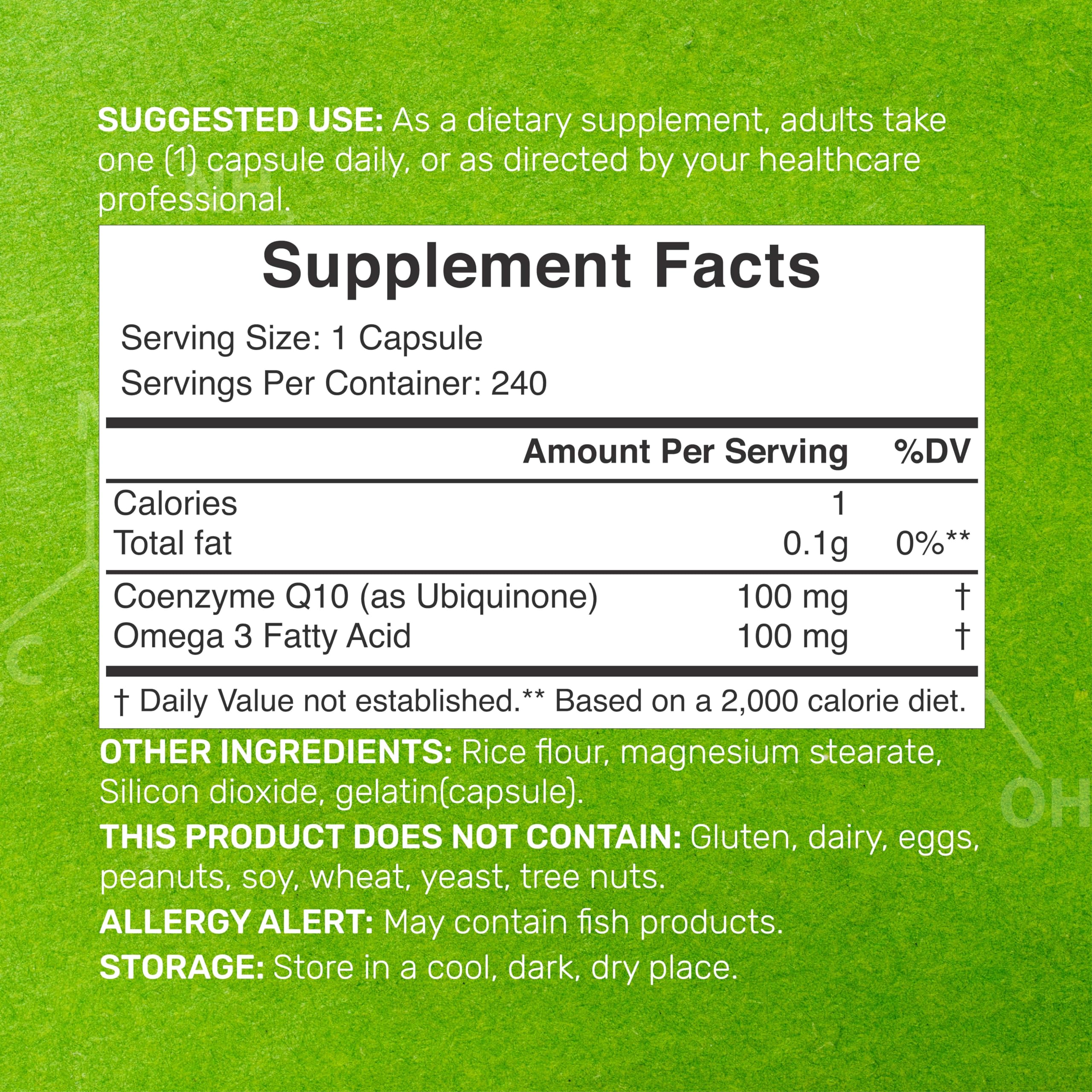 CoQ10 100mg, 240 Capsules – with Omega 3 Fatty Acid 100mg – Bioavailable Coenzyme DEAL SUPPLEMENT buy supplements canada