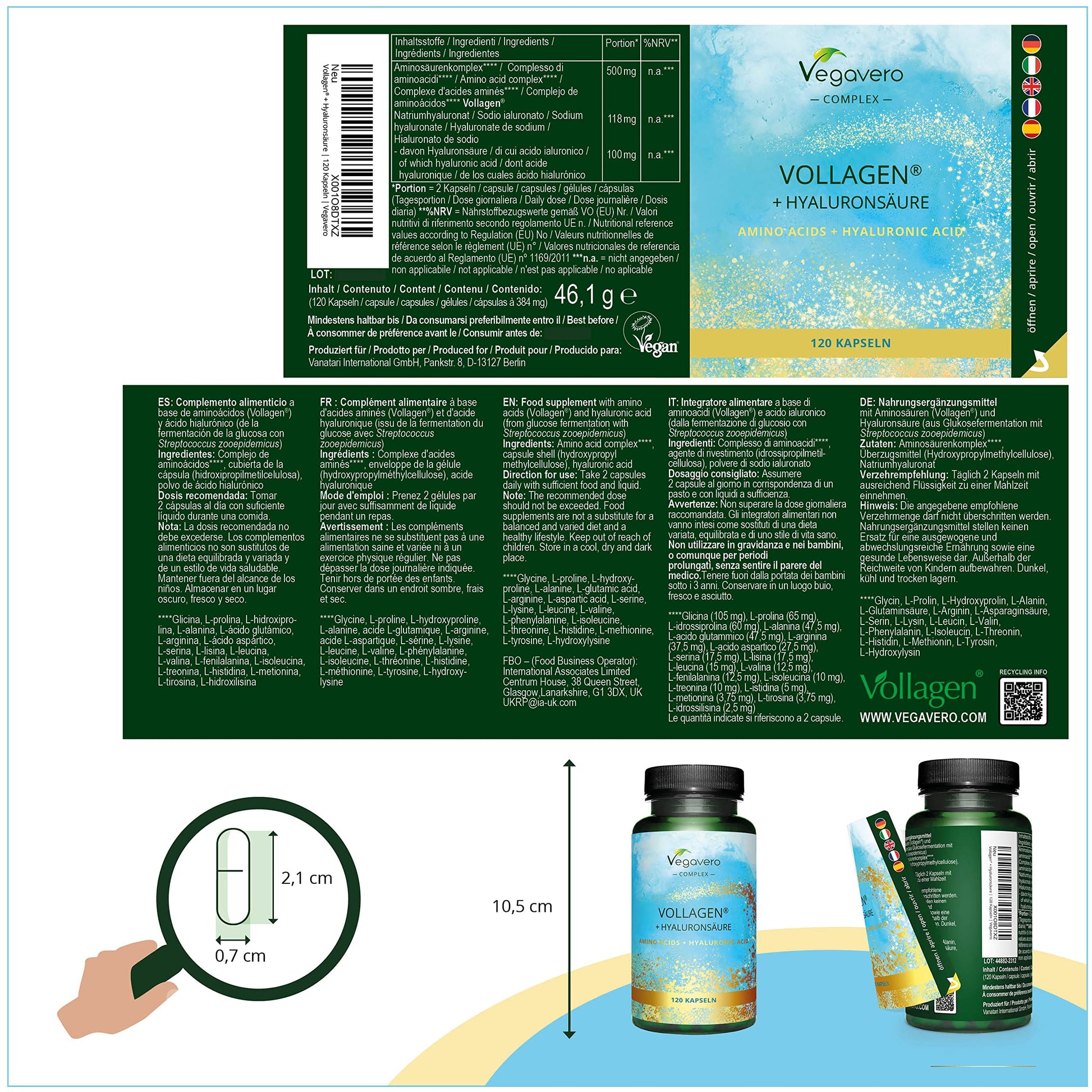 Vegavero Vegan Collagen Complex + Hyaluronic Acid | NO Additives | Vegan Collagen Powder Vollagen® Vegavero buy supplements canada