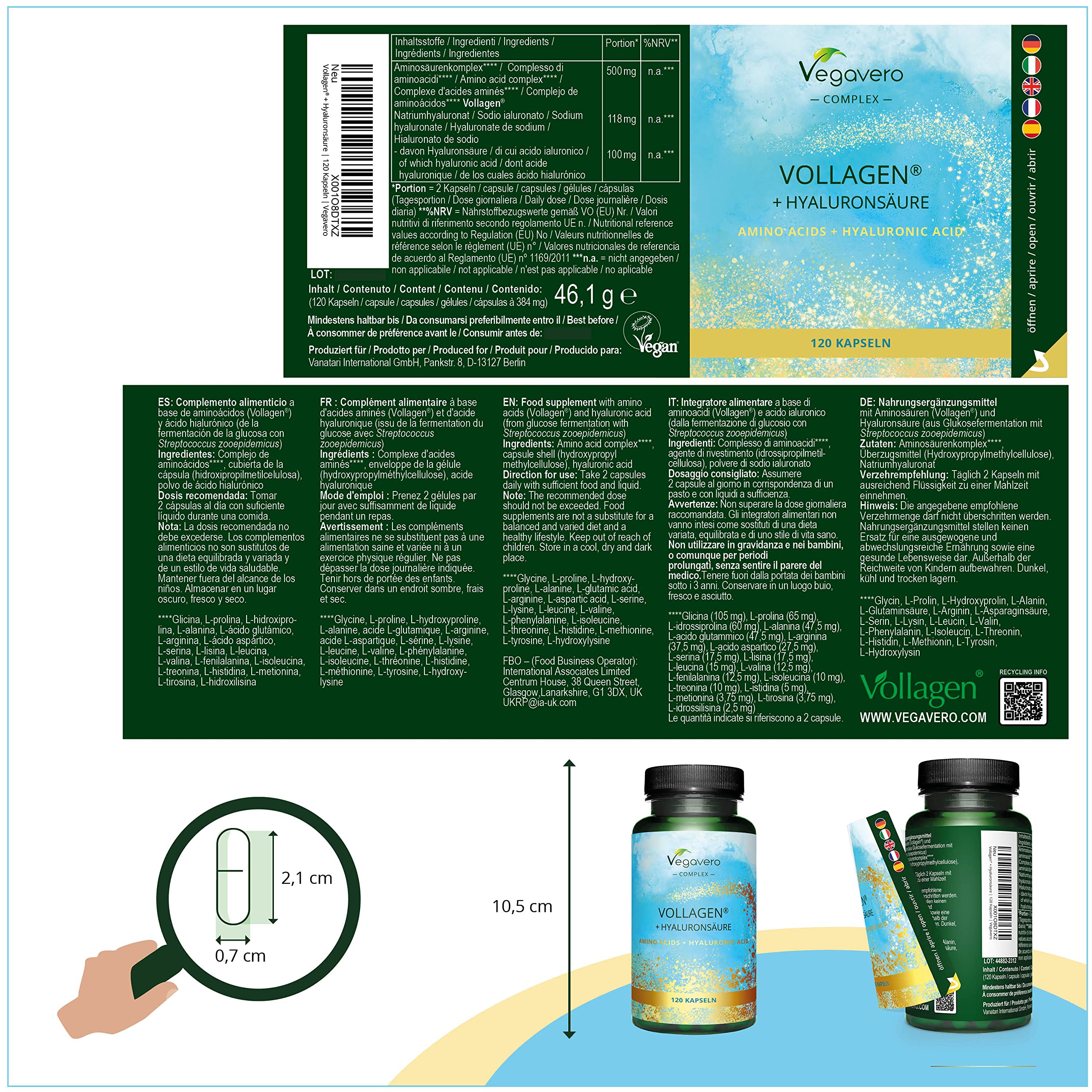 Vegavero Vegan Collagen Complex + Hyaluronic Acid | NO Additives | Vegan Collagen Powder Vollagen® Vegavero buy supplements canada