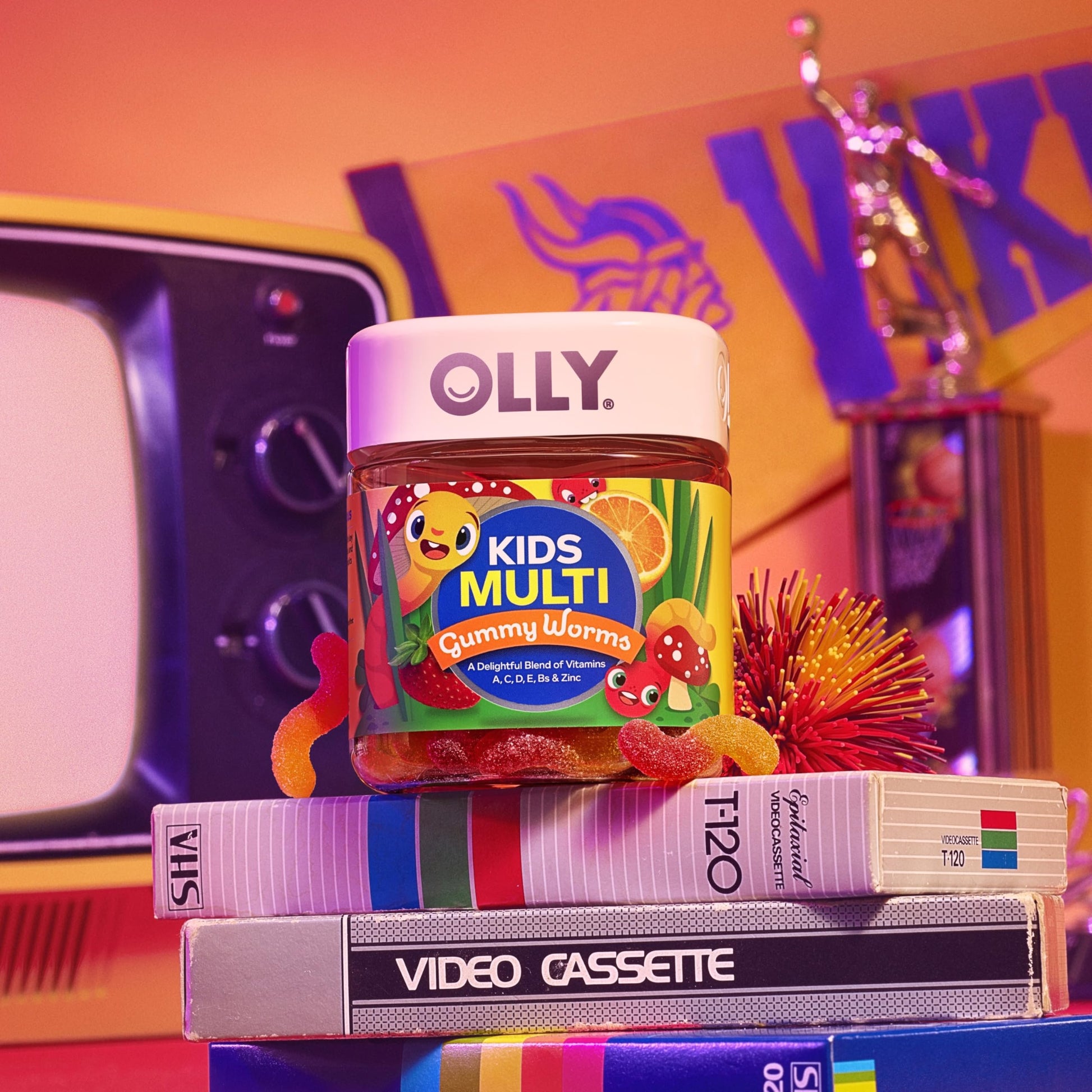 OLLY Kids Multivitamin Gummy Worms, Overall Health and Immune Support, Vitamins and Minerals A, C, D, E, Bs and Zinc, Chewable Supplement OLLY buy supplements canada