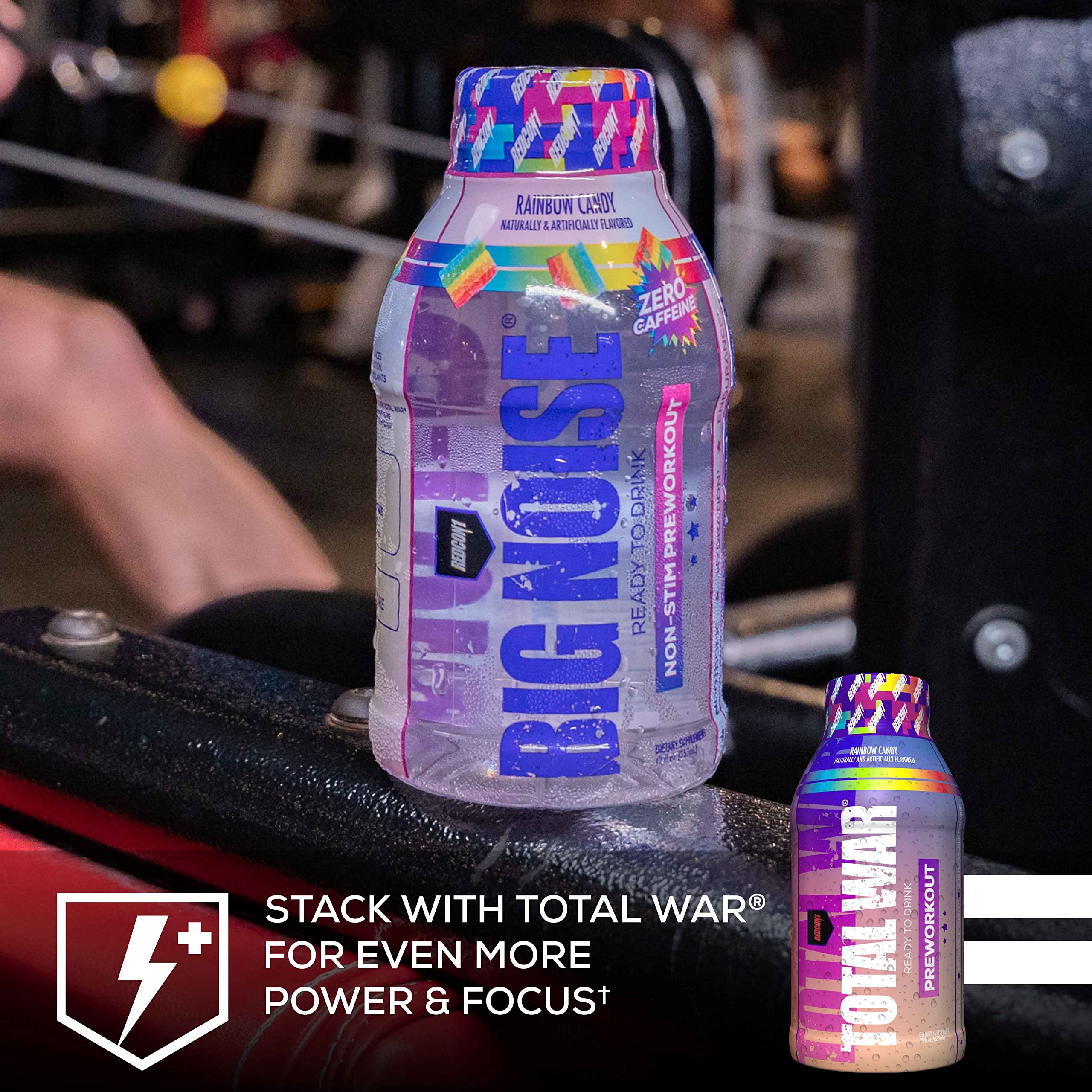 REDCON1 Big Noise RTD Pre Workout Drink, Rainbow Candy - Caffeine-Free Ready-to-Drink REDCON1 buy supplements canada