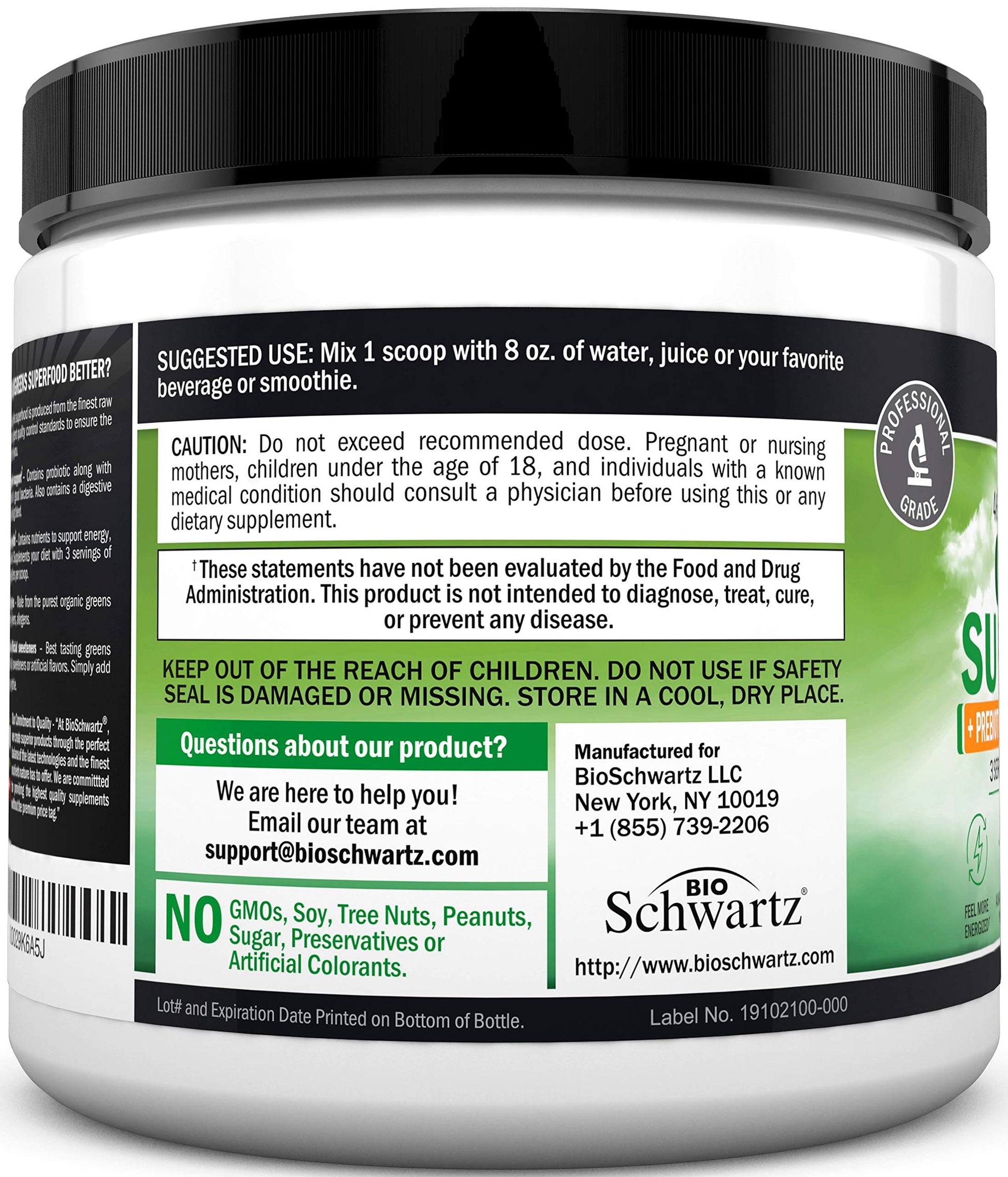 Super Greens Powder Superfood - Greens Powder with Probiotics Prebiotics Digestive BioSchwartz buy supplements canada