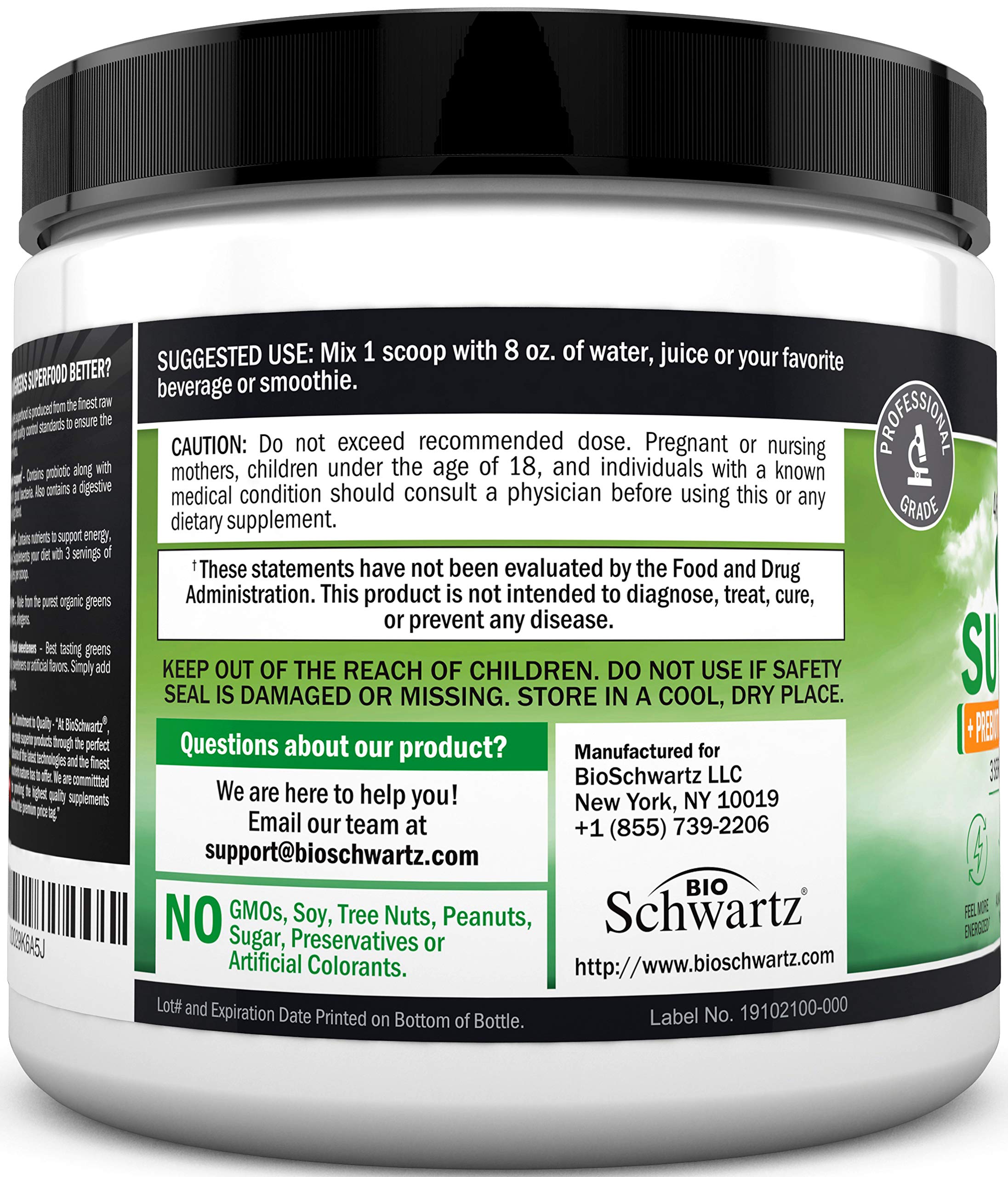 Super Greens Powder Superfood - Greens Powder with Probiotics Prebiotics Digestive BioSchwartz buy supplements canada