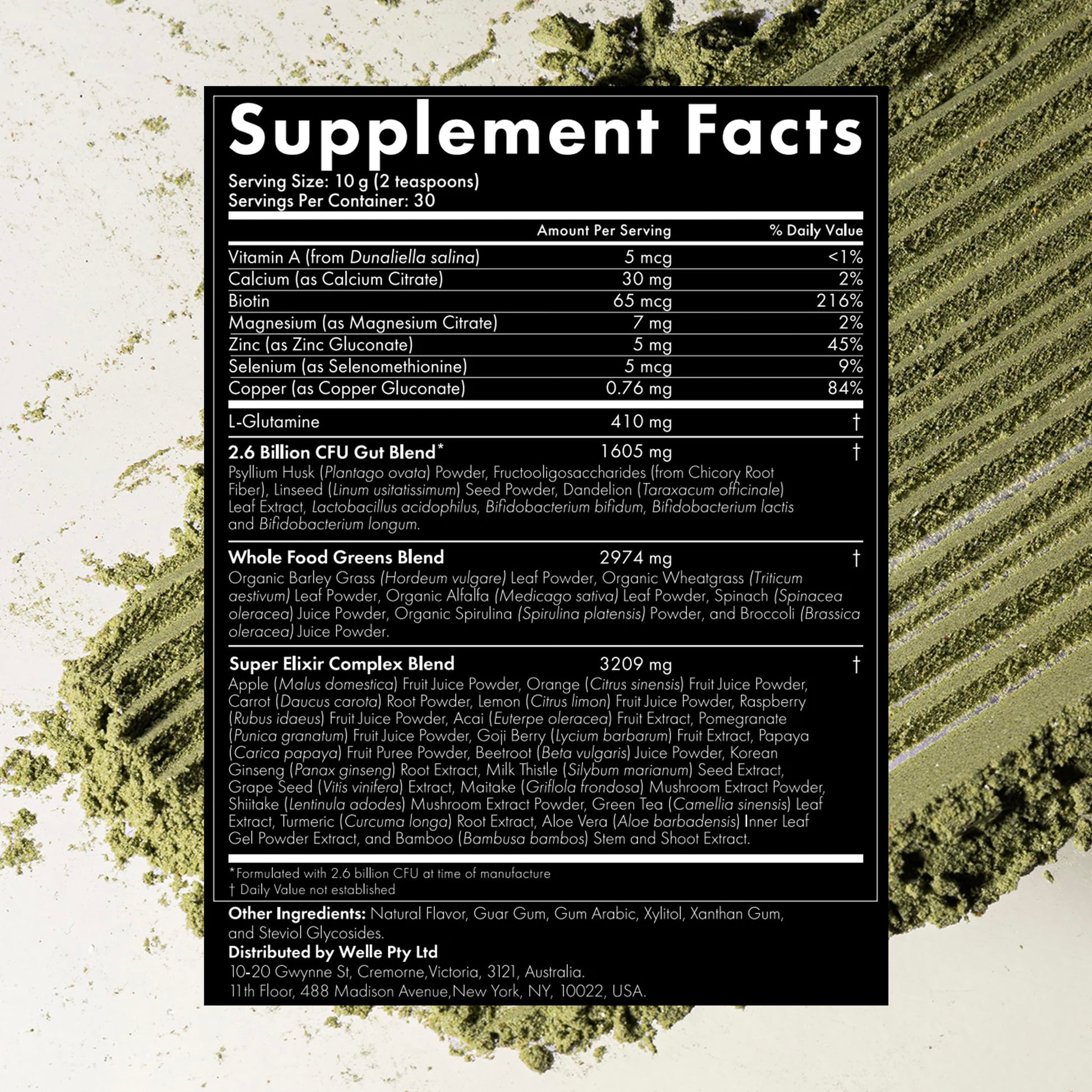 WelleCo The Super Elixir Daily Greens Powder, Probiotic Drink Mix with Whole Foods, Gluten Free, Vegan Gut Health Powder, Energy, Immunity, Healthy Skin, Hair & Nails (Jar, Blood Orange) WelleCo buy supplements canada