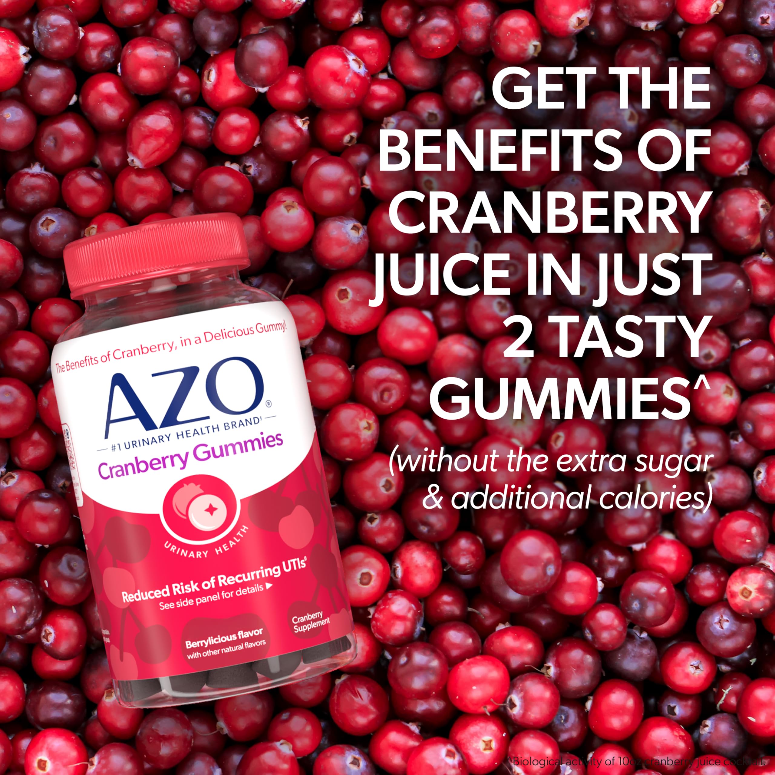 AZO Cranberry Urinary Tract Health Gummies Dietary Supplement, 2 Gummies = 1 Glass of Cranberry Juice, Helps Cleanse & Protect AZO buy supplements canada