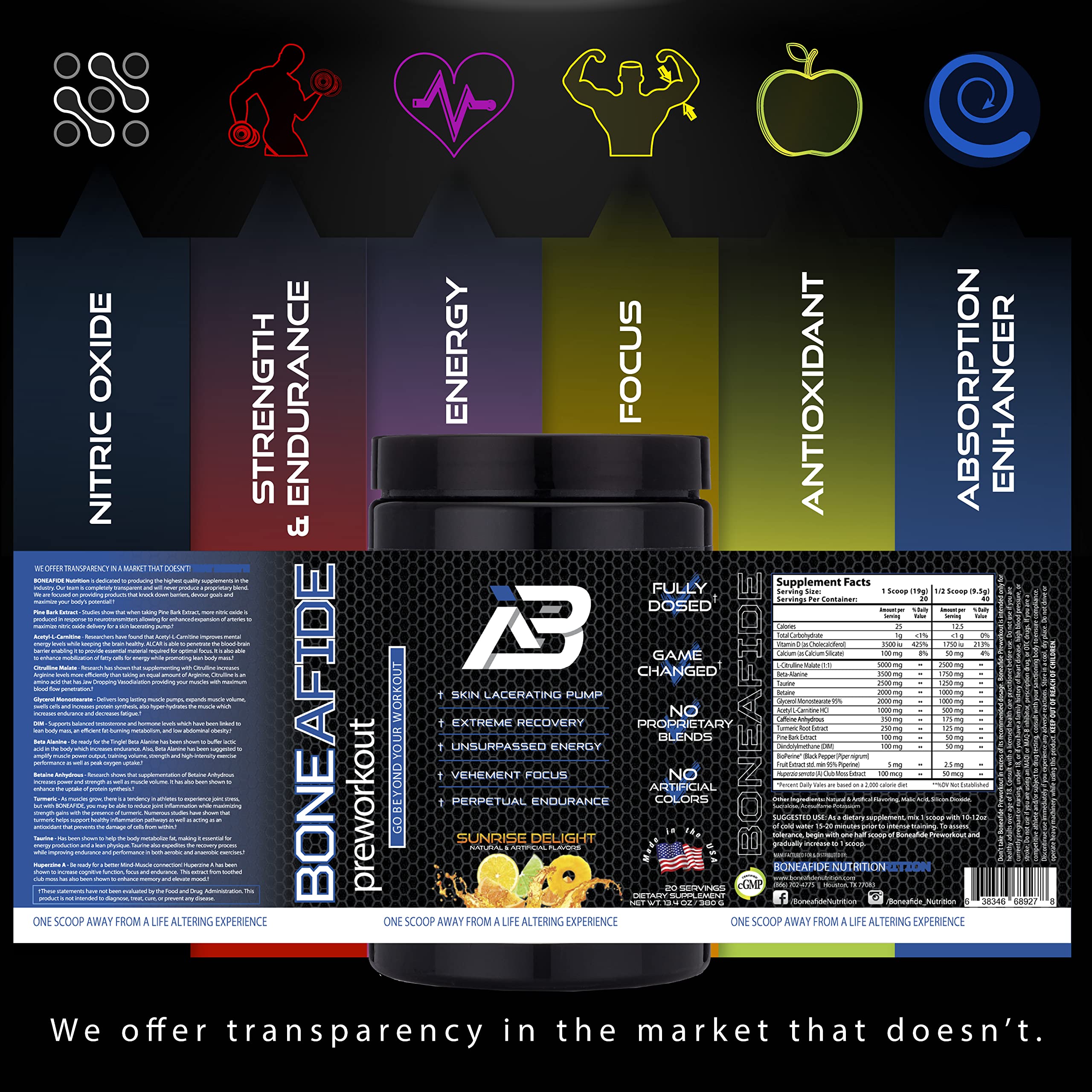 Boneafide Preworkout (Sunrise Delight) Boneafide Nutrition buy supplements canada