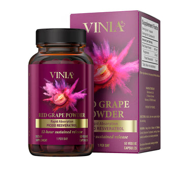VINIA 12-Hour Sustained Release Piceid Resveratrol Supplement. Nitric Oxide Supplement VINIA buy supplements canada