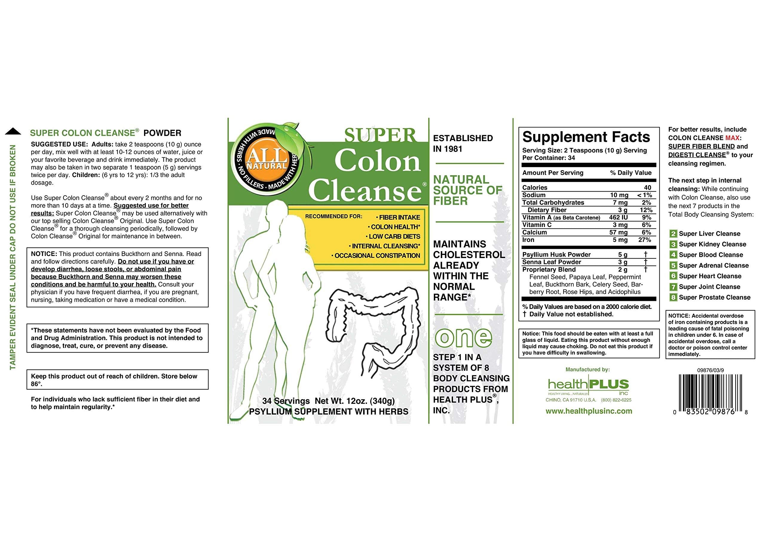 Health Plus Super Colon Cleanse: 10-Day Cleanse -Detox | More than 1 Cleanse, 12 Ounces Health Plus buy supplements canada