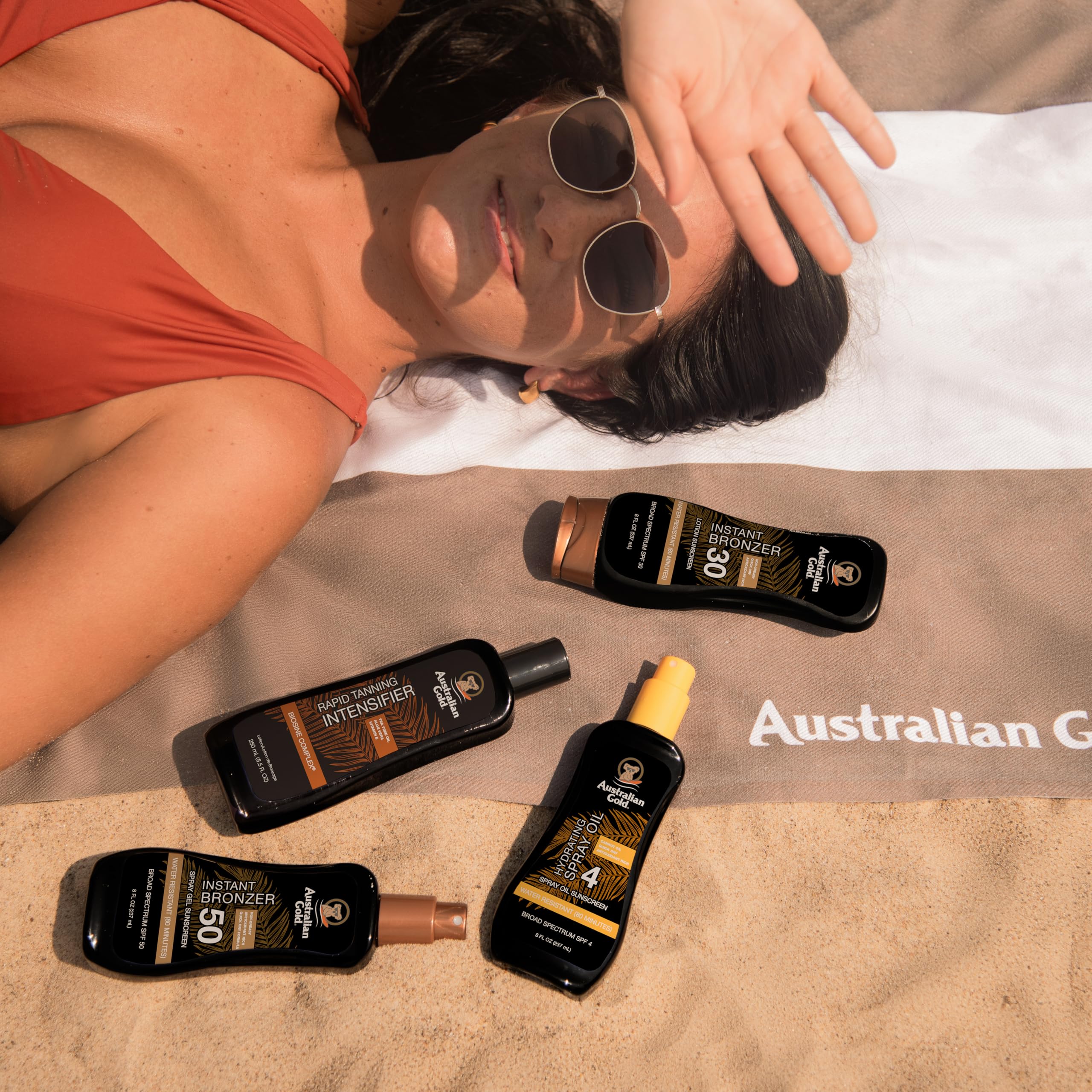 Australian Gold Spray Gel Sunscreen with Instant Bronzer SPF 50, 8 Ounce | Moisturize & Hydrate Skin Australian Gold buy supplements canada