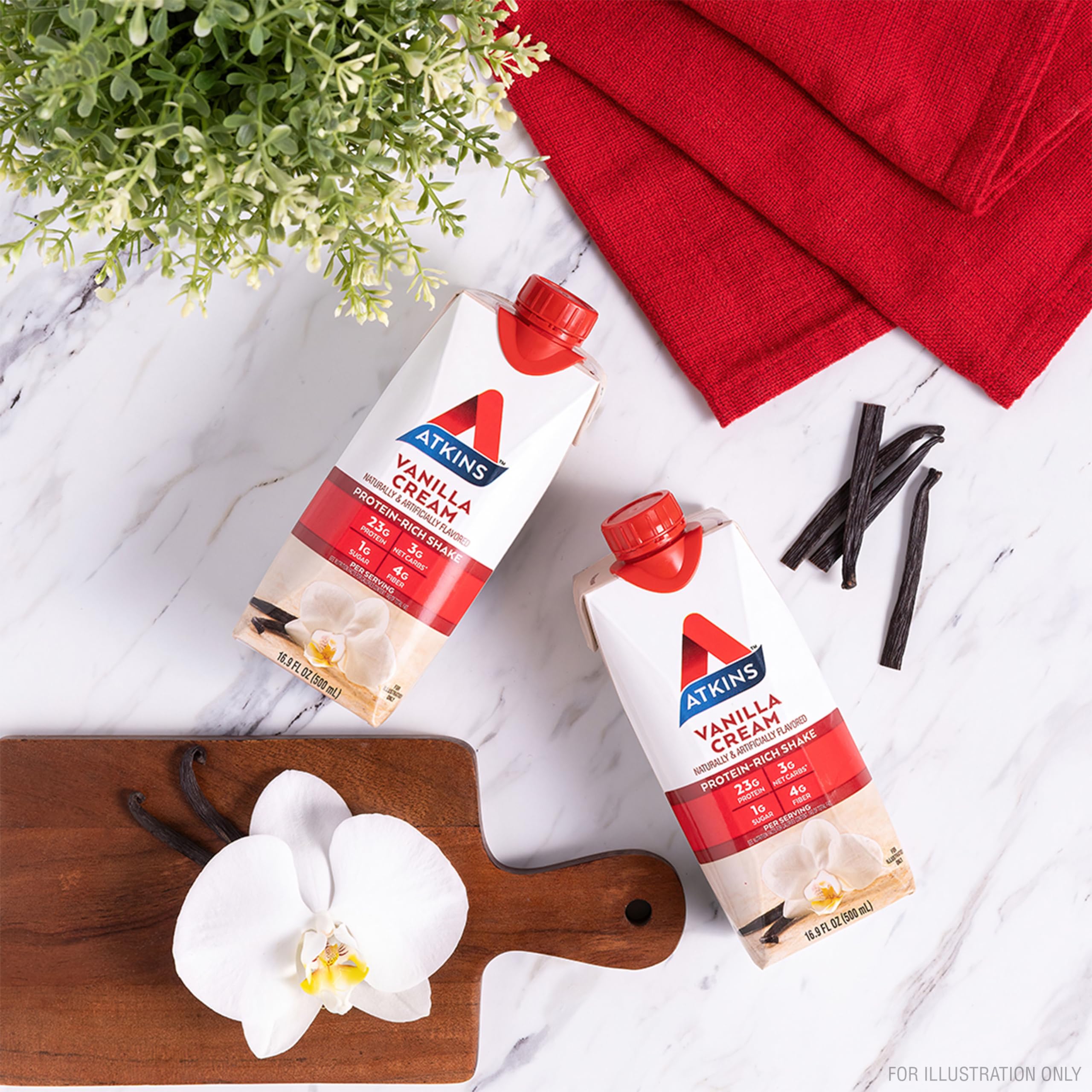 Atkins Vanilla Cream Meal Size Protein Shake, 23g Protein, Low Glycemic, 3g Carb Atkins buy supplements canada