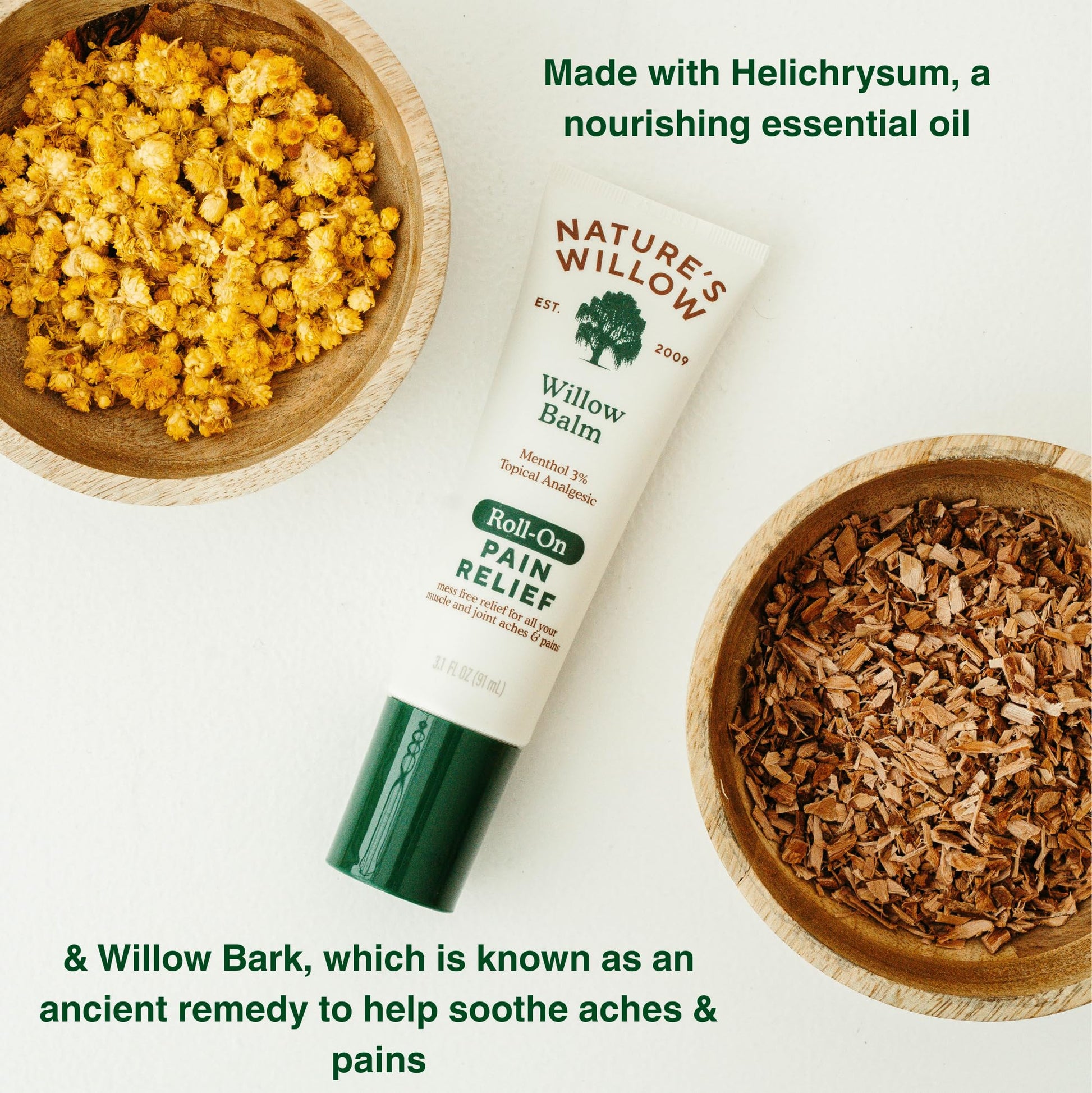 NEW Nature's Willow ROLL-ON Pain Relief | Fast-Acting, No-Mess Relief for Back, Neck, Knees & Joints | Willow Bark & Menthol | Clean, Fresh Scent | No Dyes or Artificial Fragrance | 3.1 fl oz | 3-Pack Nature's Willow buy supplements canada