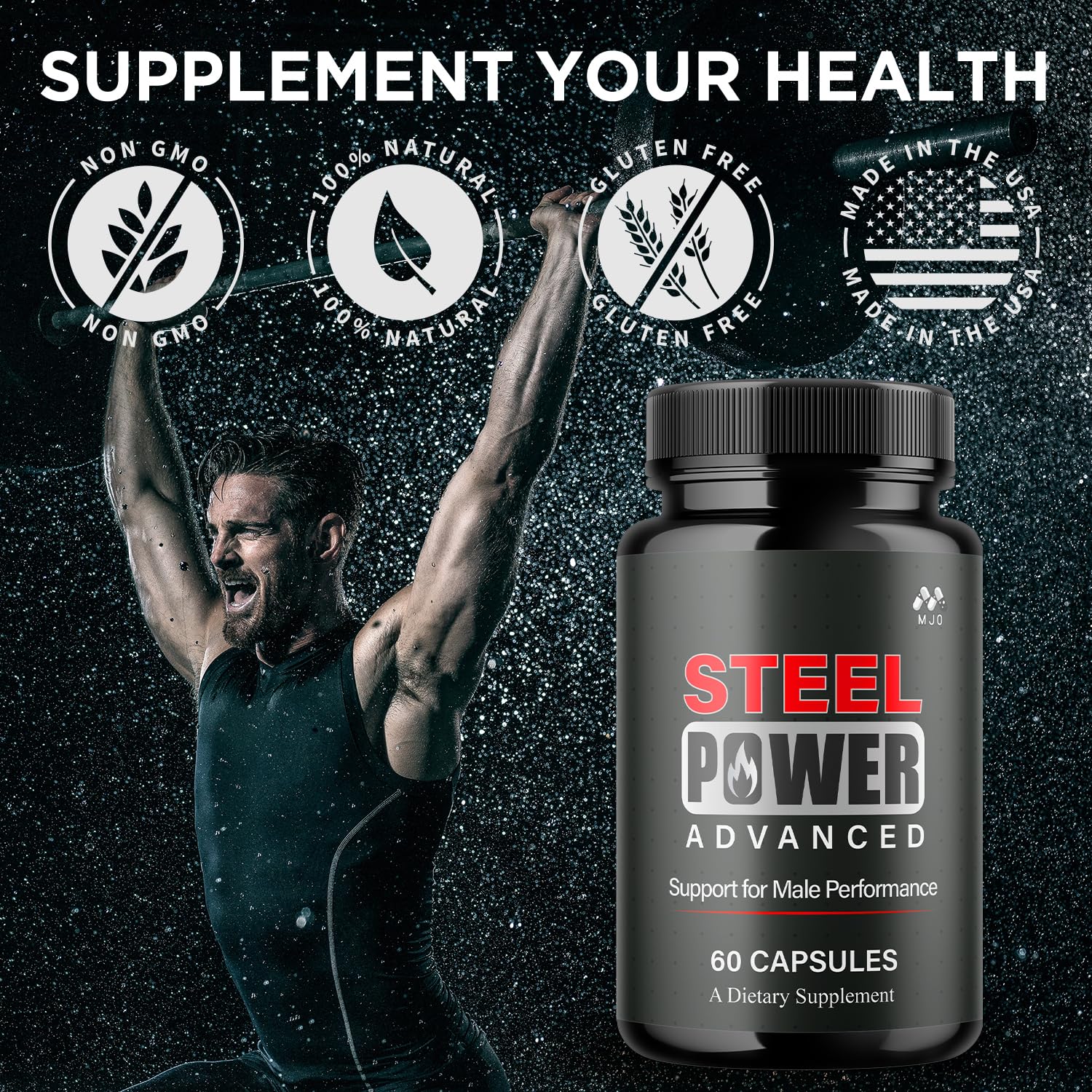 Steel Power Capsules, Official Steel Power for Men with All Natural Ingredients, Advanced SteelPower Men's Health and Wellness Vitamin Formula Pills with Maximum Strength Multivitamins (60 Capsules) MJO buy supplements canada
