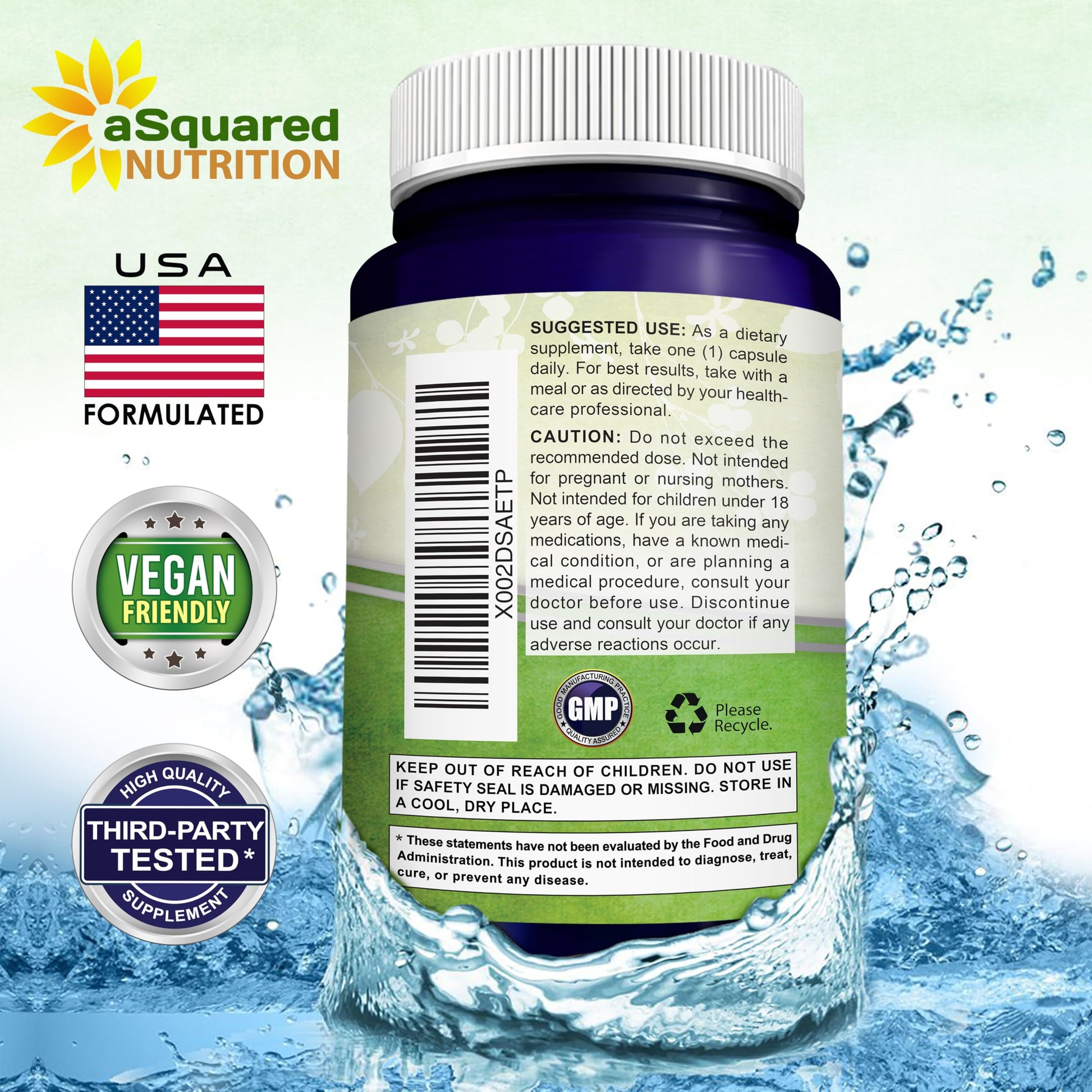 aSquared Nutrition Nicotinamide with Resveratrol - 120 Veggie Capsules - Vitamin B3 500mg (Niacinamide Flush Free) - Supplement Pills to Support NAD, Skin Cell Health & Energy aSquared Nutrition buy supplements canada