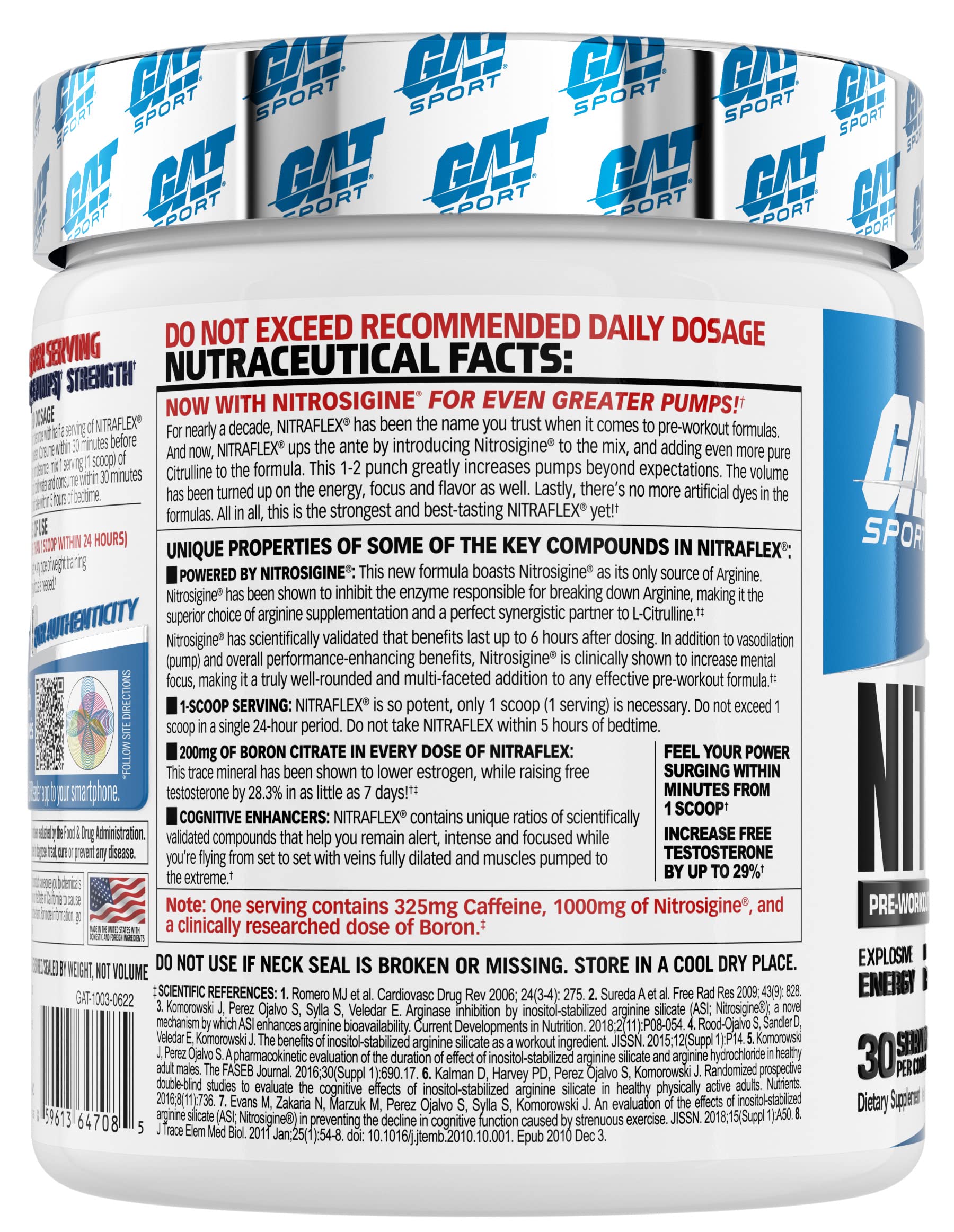 GAT SPORT Nitraflex Advanced Pre-Workout Powder, Increases Blood Flow GAT SPORT buy supplements canada