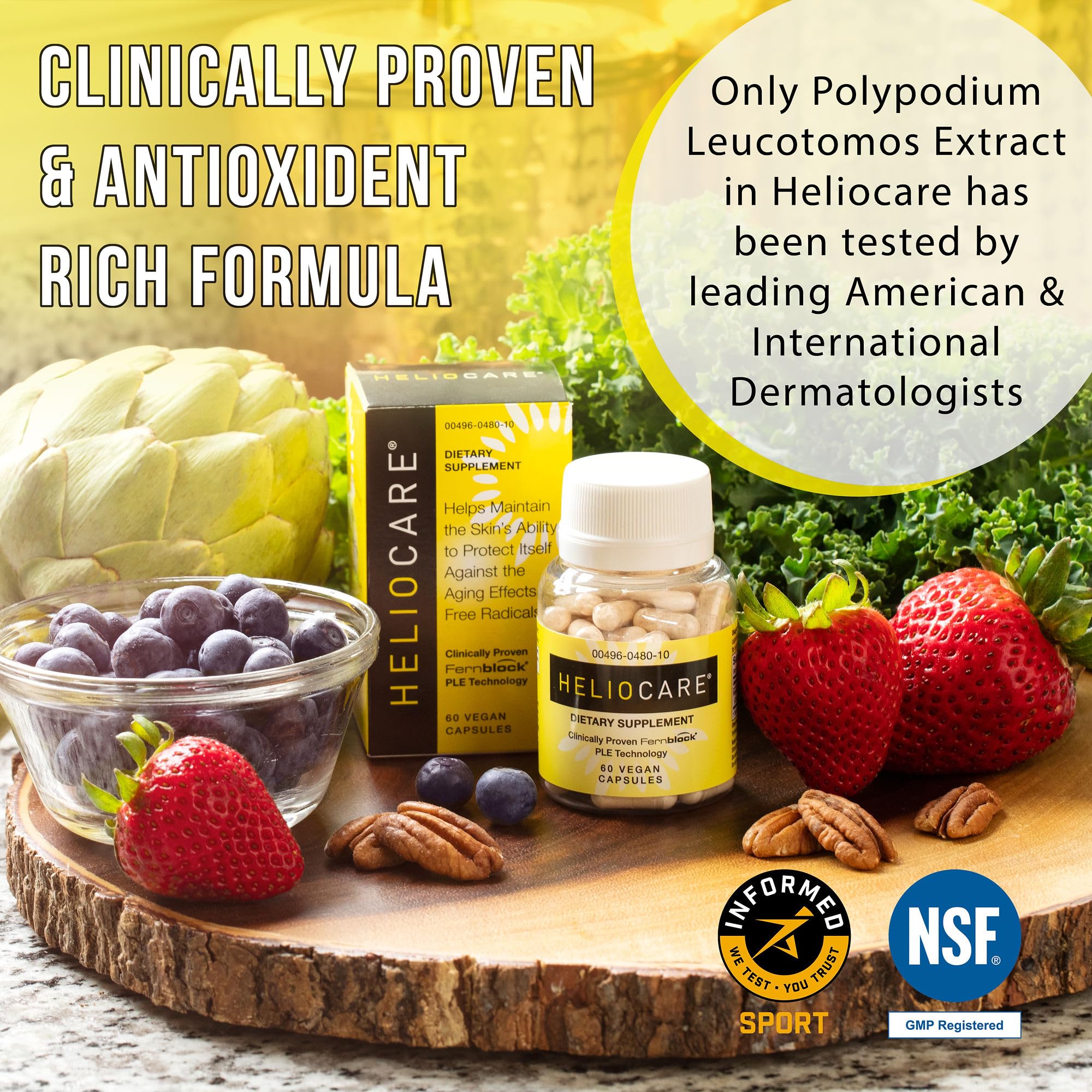 Heliocare Skin Care Dietary Supplement: 240mg Polypodium Leucotomos Extract Pills - Antioxidant Rich Formula with Fernblock Heliocare buy supplements canada