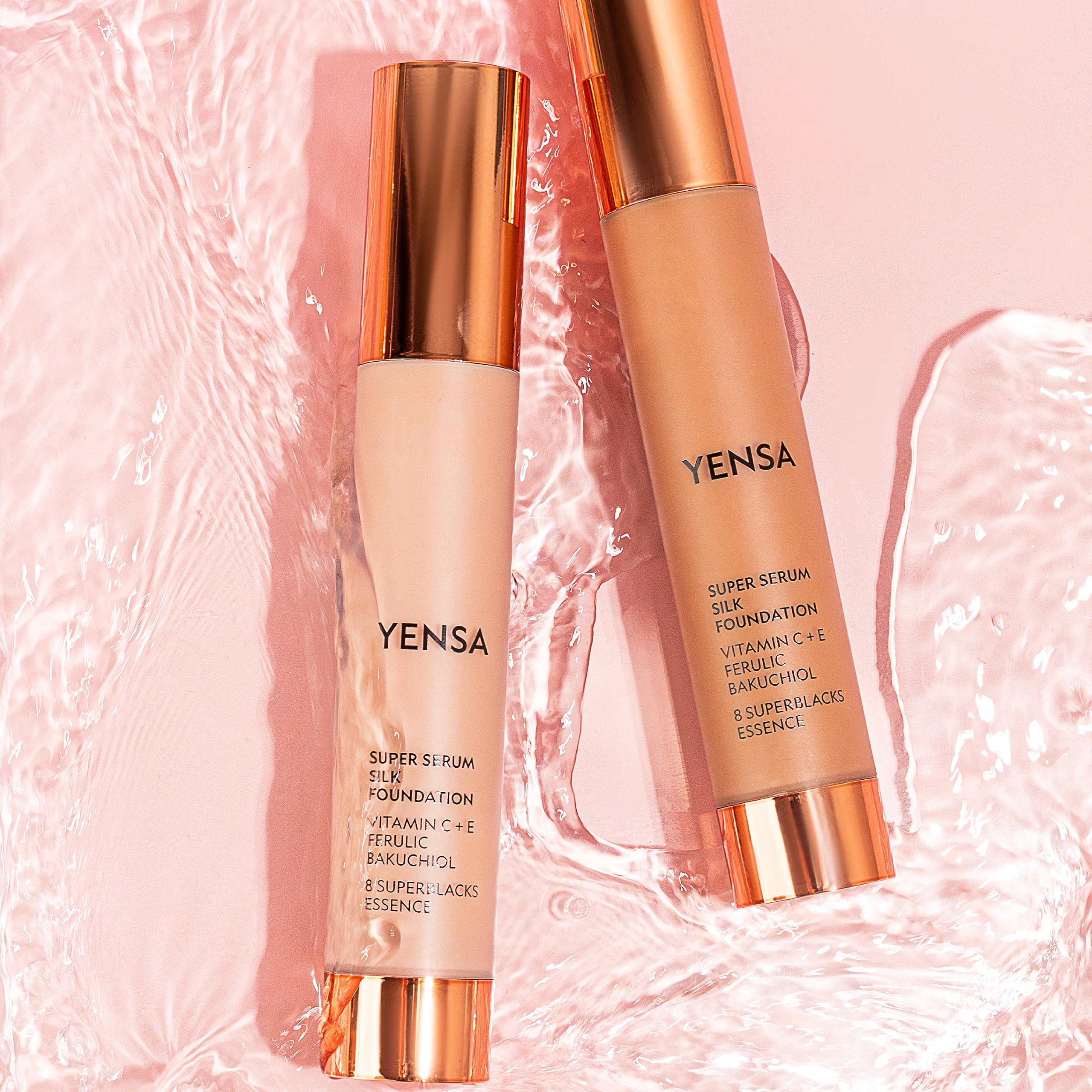 YENSA Serum Foundation Makeup - Super Silk Full Coverage Foundation Enriched with Peptides, Vitamin C & Ferulic Acid to Help Reduce Fine Lines, Wrinkles & Dark Circles - Light 1 (1 oz) YENSA buy supplements canada