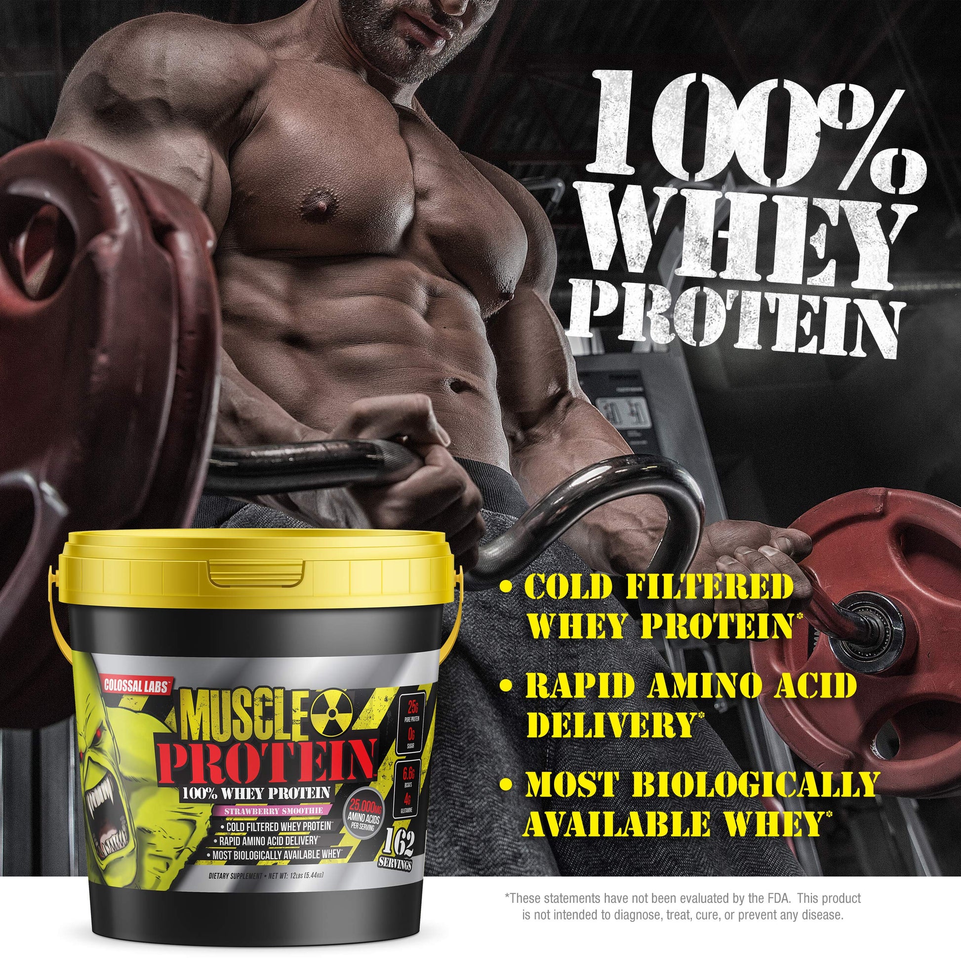 COLOSSAL LABS Muscle Protein Whey Powder [12 lbs/Pack of 1]-Strawberry Protein COLOSSAL LABS buy supplements canada