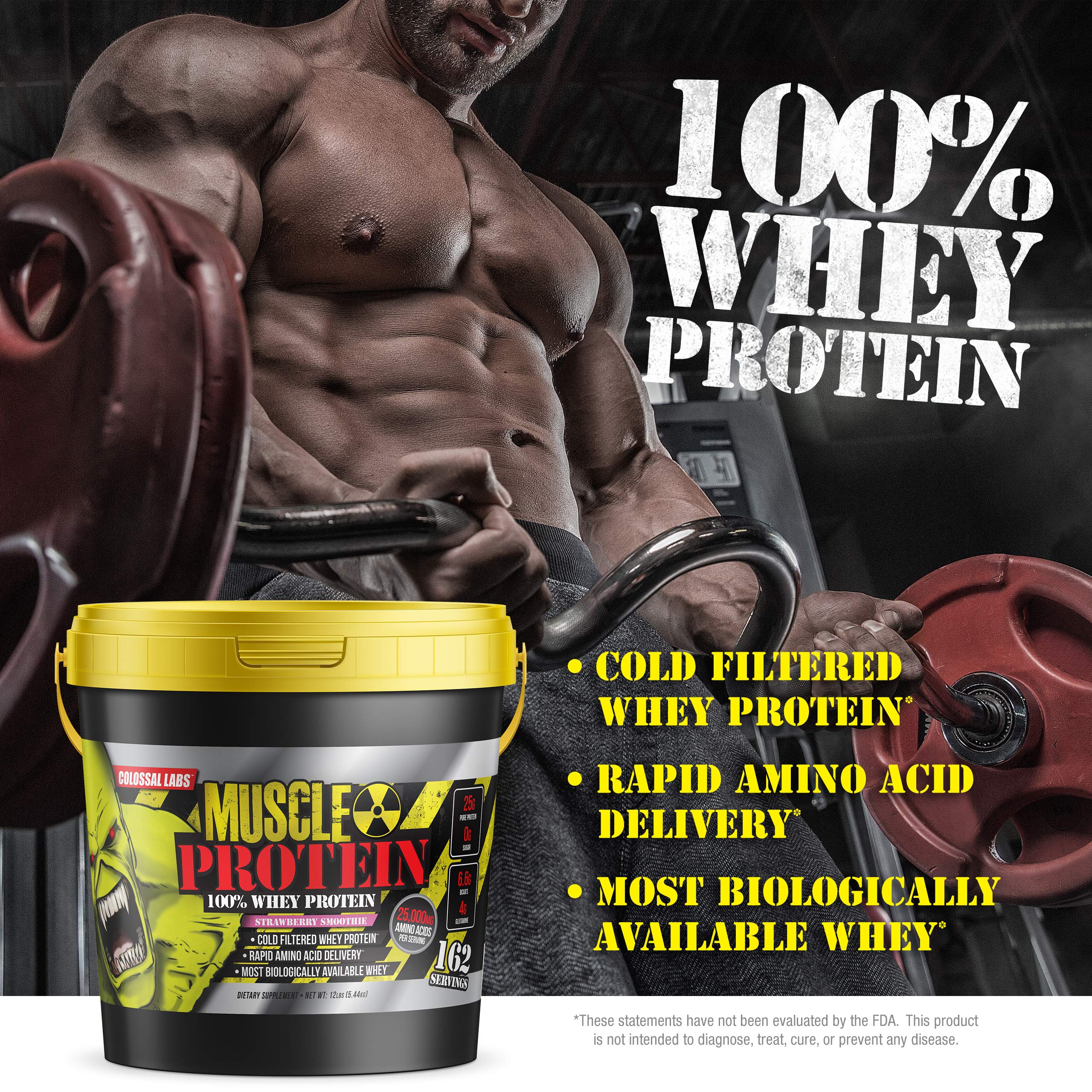 COLOSSAL LABS Muscle Protein Whey Powder [12 lbs/Pack of 1]-Strawberry Protein COLOSSAL LABS buy supplements canada