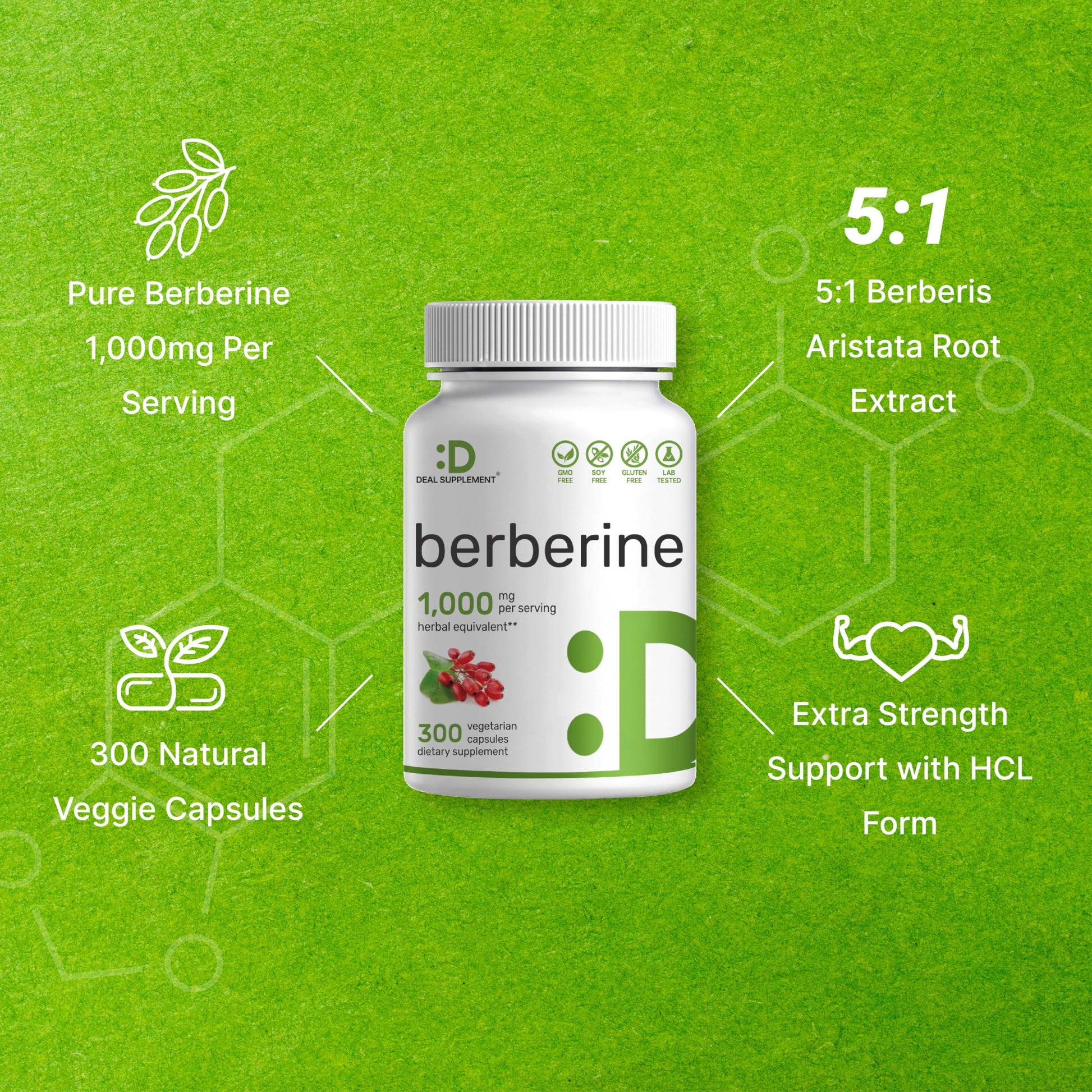 Berberine Supplement, 1,000mg Per Serving, 300 Veggie Capsules – 97% Pure Berberine DEAL SUPPLEMENT buy supplements canada