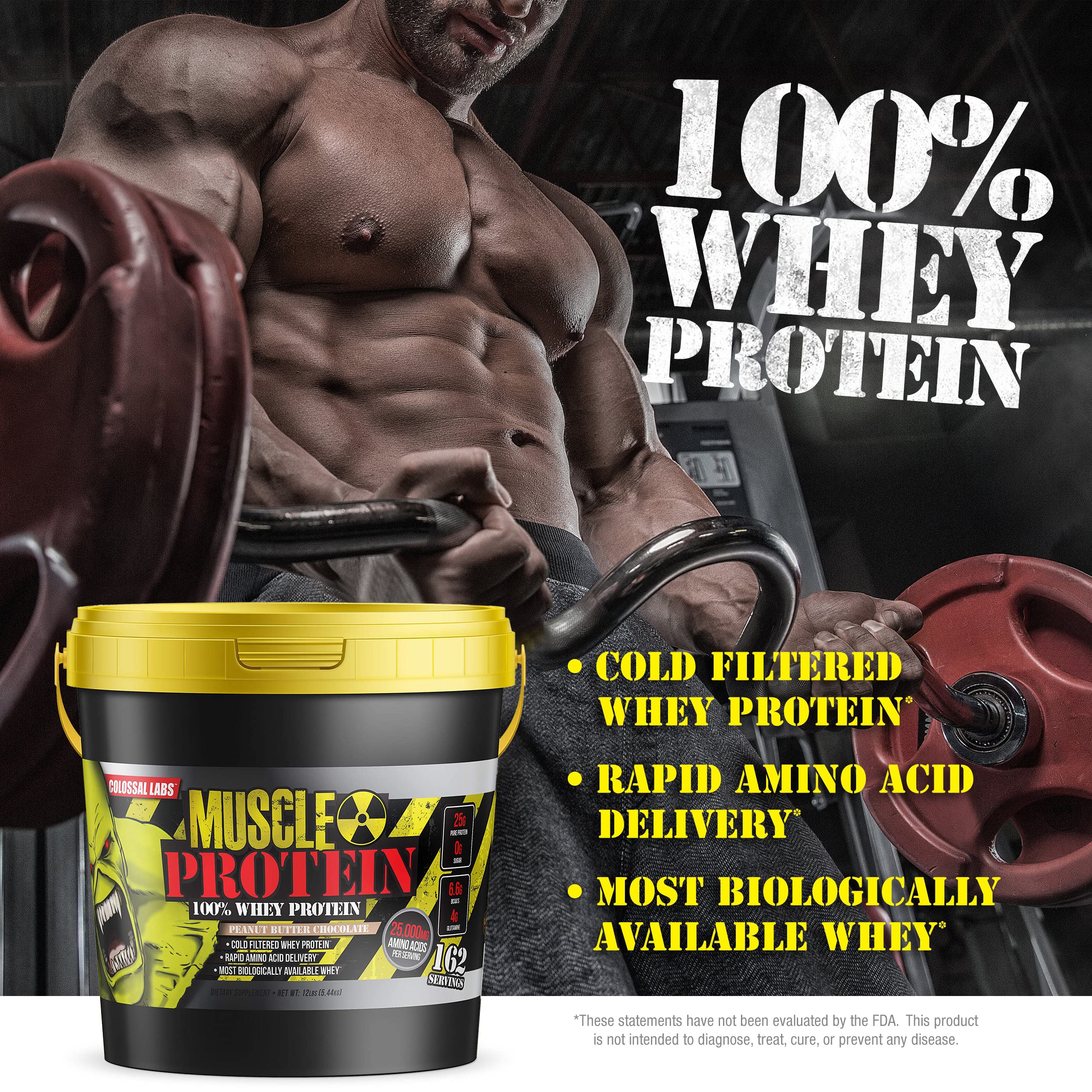COLOSSAL LABS Muscle Growth Whey Protein [12 lbs/Pack of 1]–Peanut Butter Chocolate COLOSSAL LABS buy supplements canada