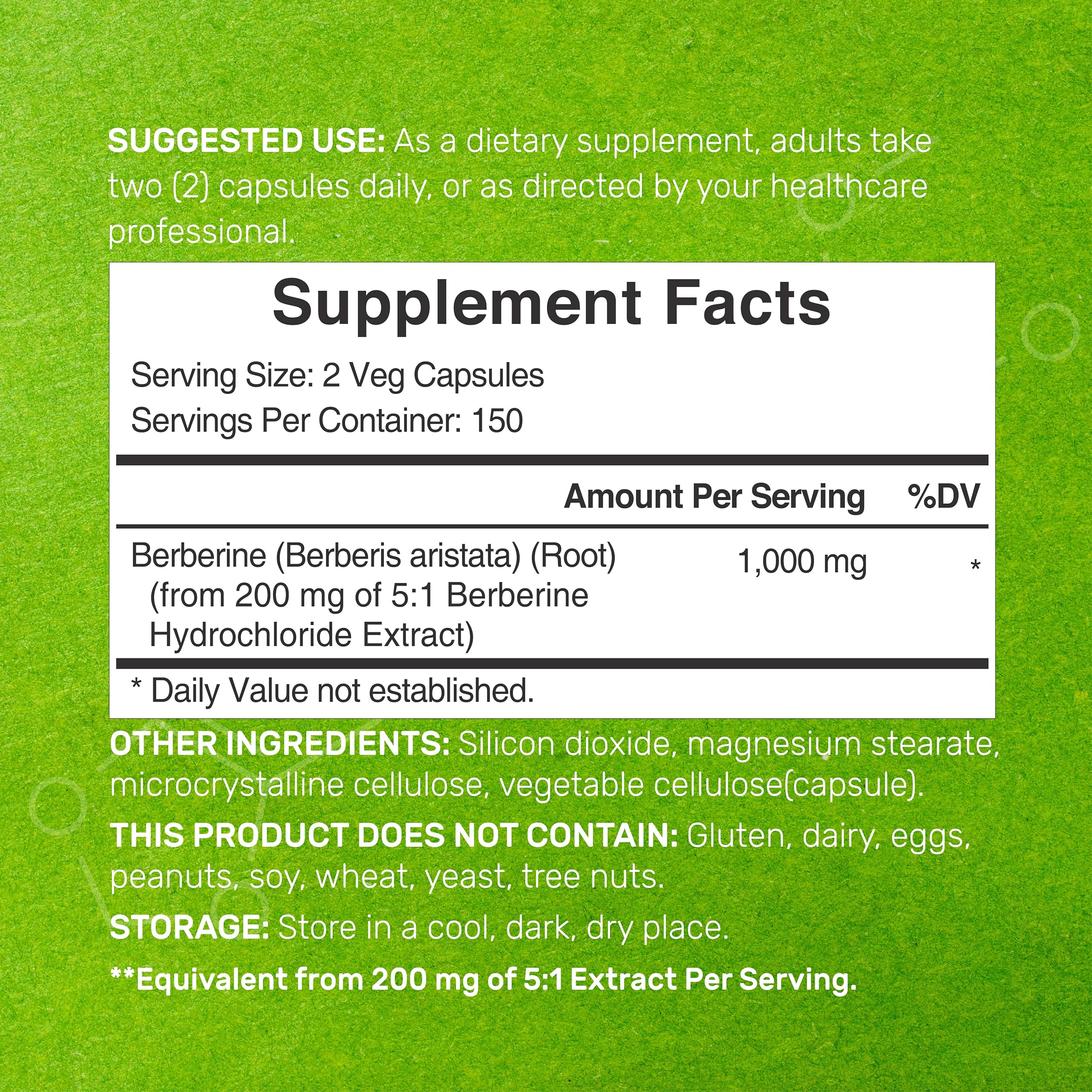 Berberine Supplement, 1,000mg Per Serving, 300 Veggie Capsules – 97% Pure Berberine DEAL SUPPLEMENT buy supplements canada
