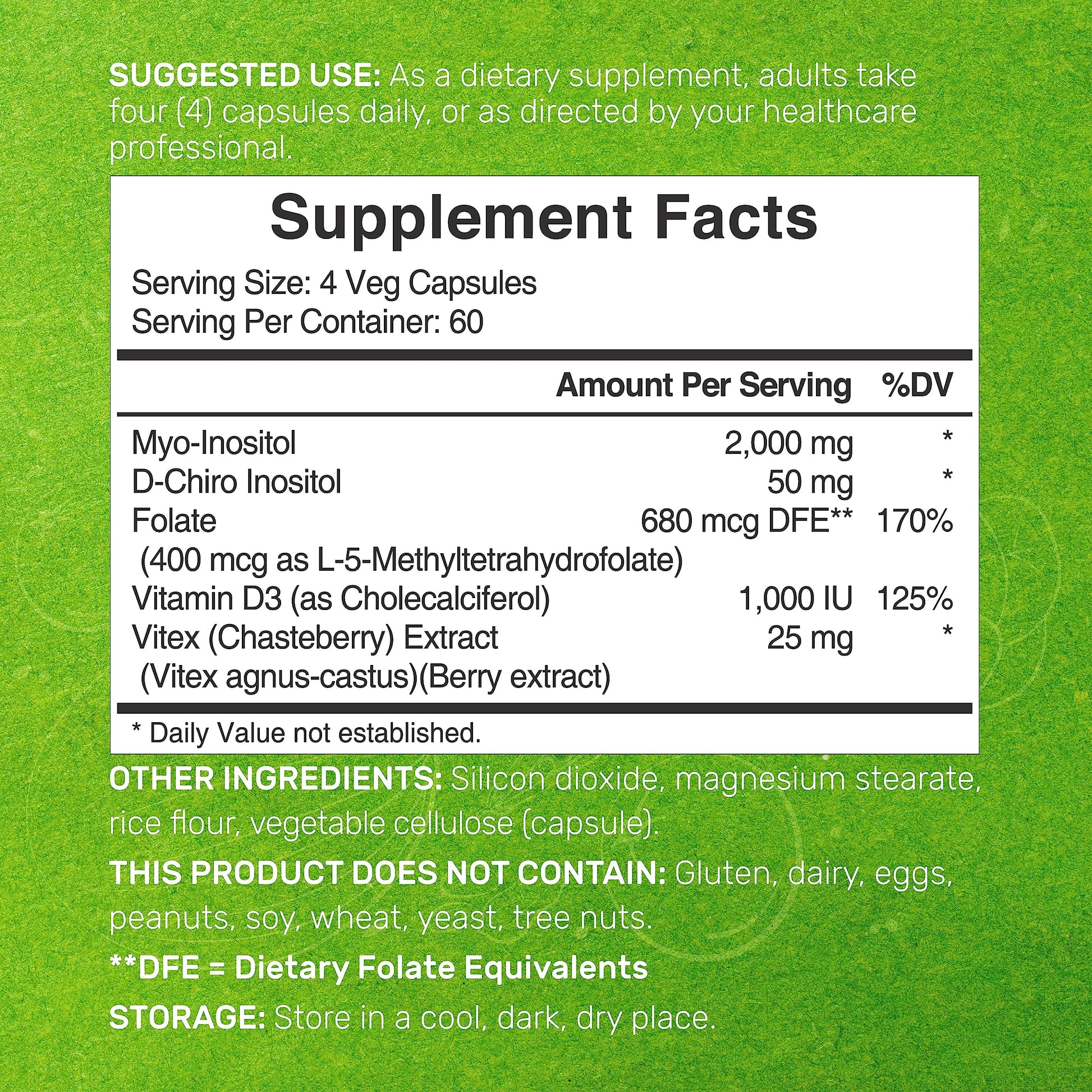 Myo-Inositol & D-Chiro Inositol Supplement (40:1) 2,050mg Per Serving, 240 Veggie Cap DEAL SUPPLEMENT buy supplements canada