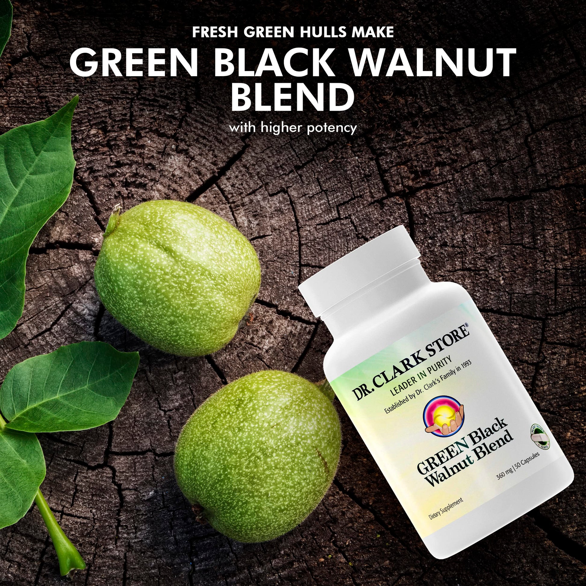 Dr Clark Green Black Walnut Blend - Freeze Dried Hull Dietary Supplement, Extra Strength Formula from All Natural Walnuts, Supports Healthy Intestinal Environment, 360mg, 50 Gelatin Capsules Dr Clark Store buy supplements canada